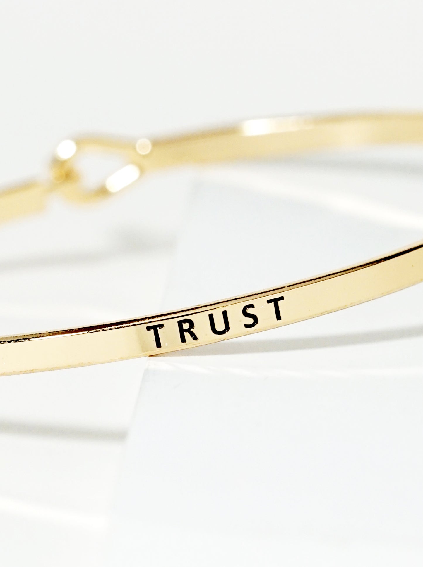 Trust Engraved Inspirational Bangle Bracelet
