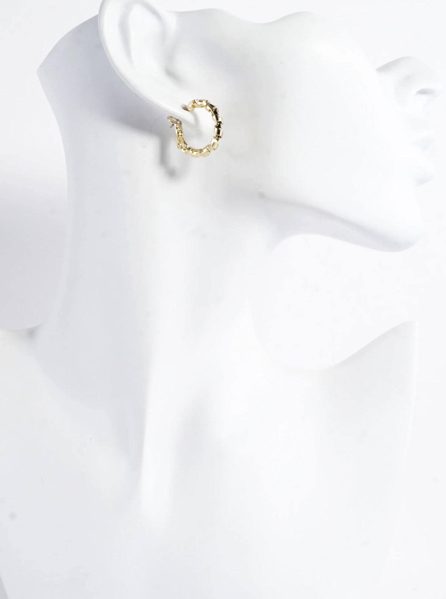 Twirl Texture Brass Hoop Earrings 0.75inch