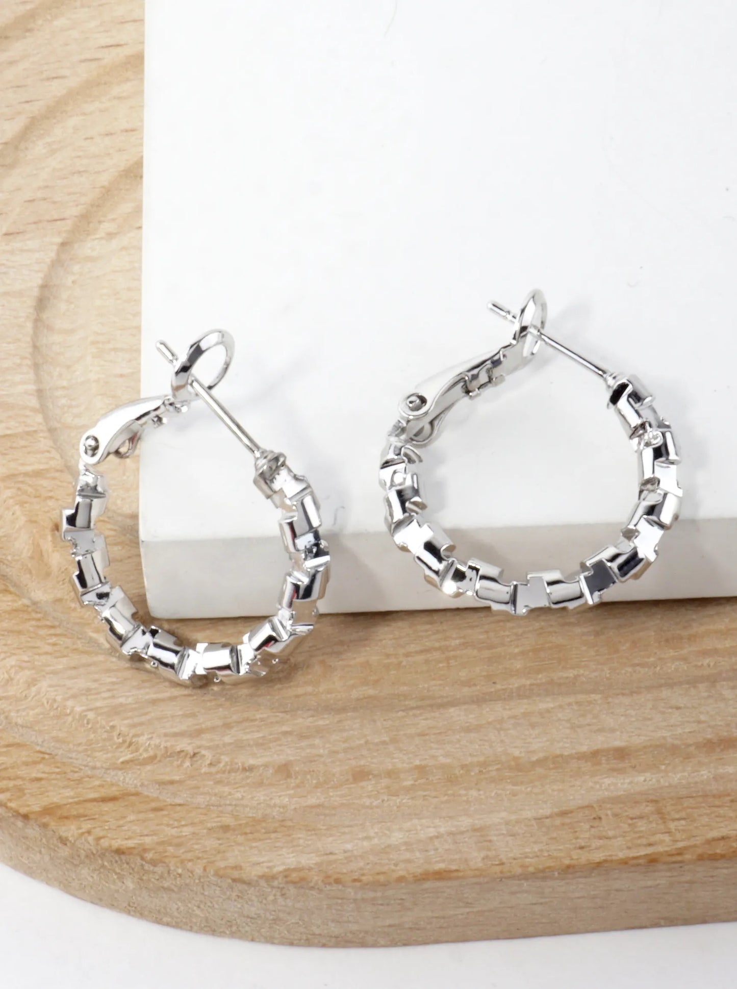 Twirl Texture Brass Hoop Earrings 0.75inch