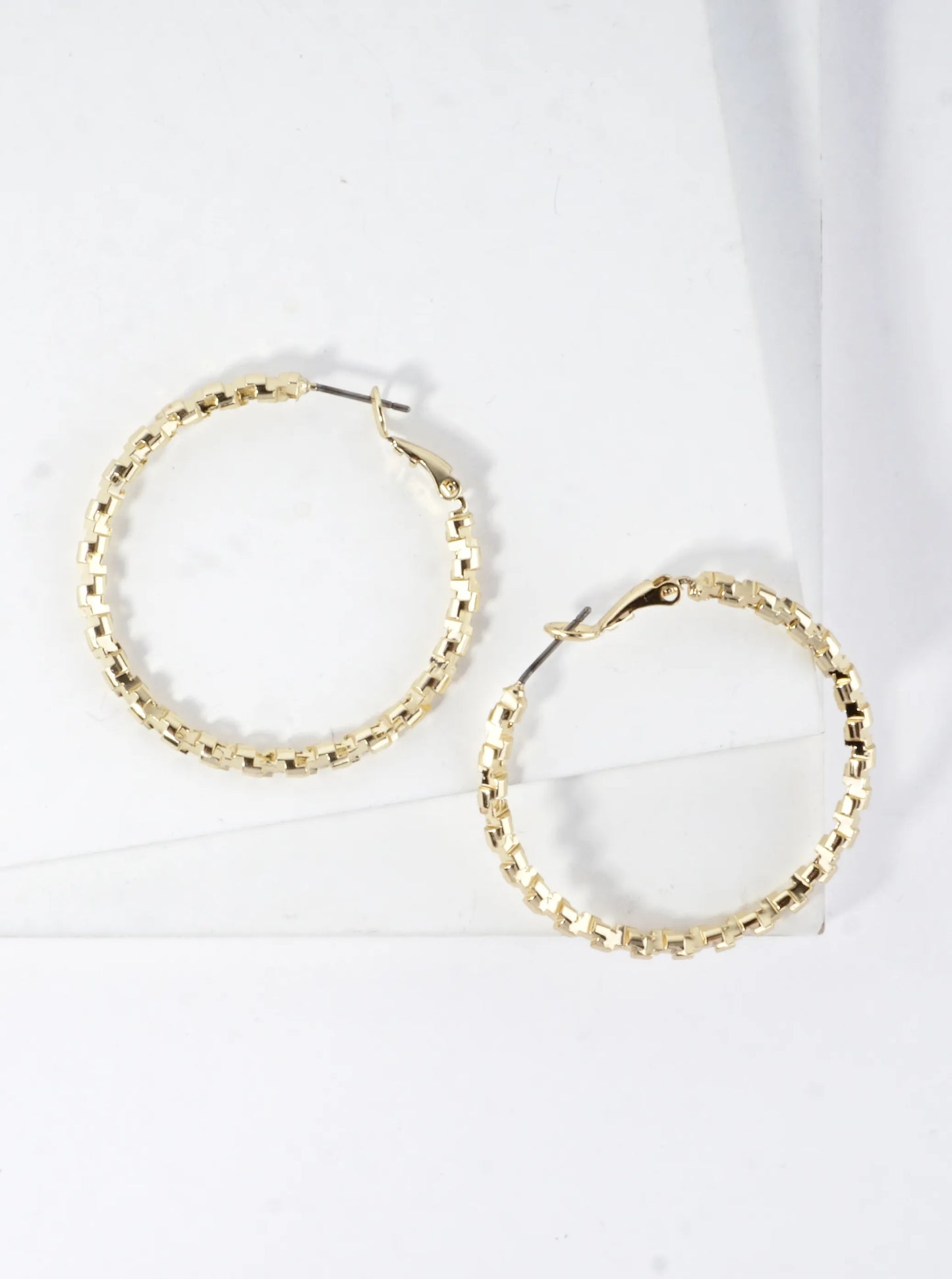 Twirl Texture Brass Hoop Earrings 1.5inch