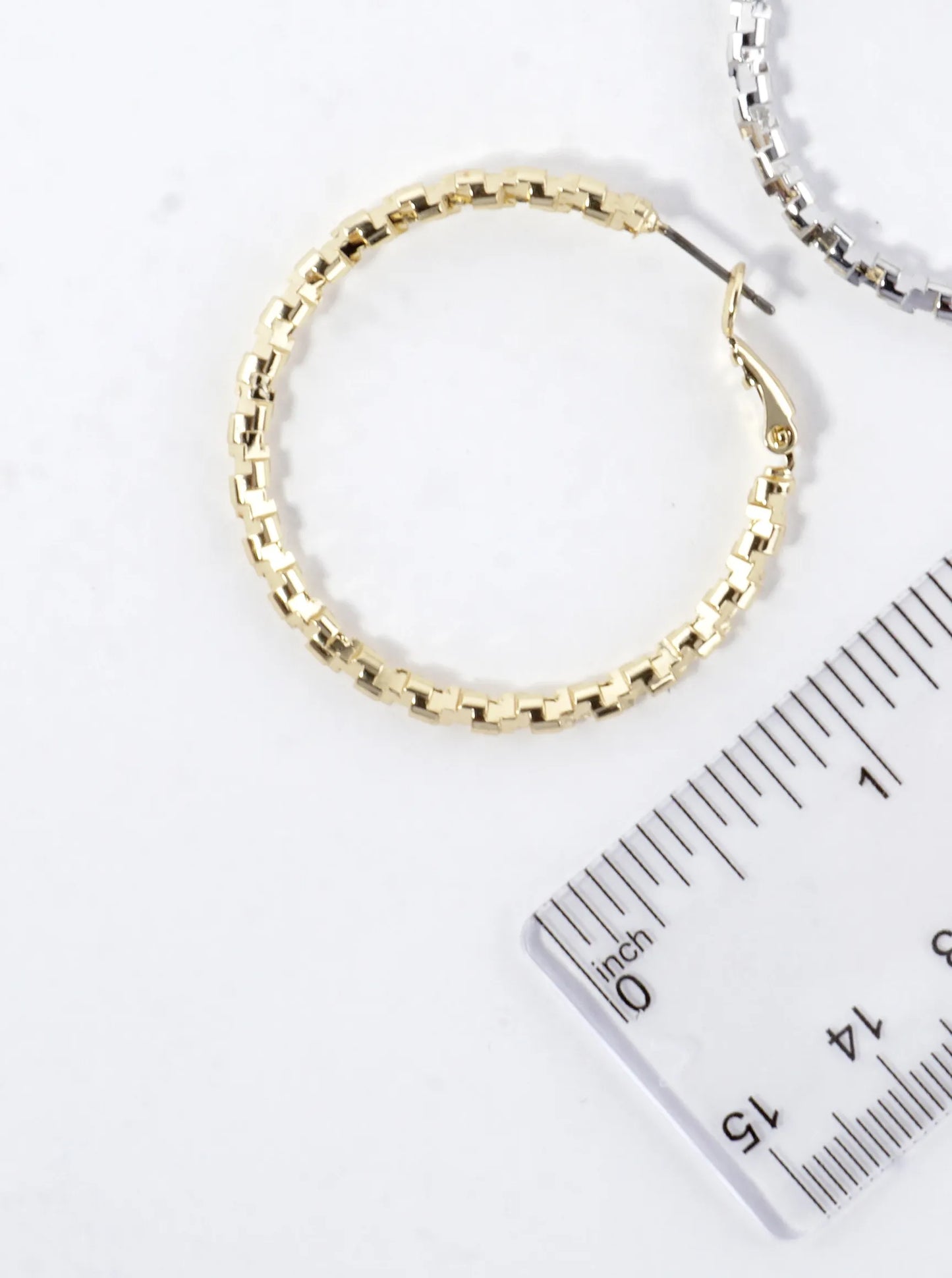 Twirl Texture Brass Hoop Earrings 1.5inch