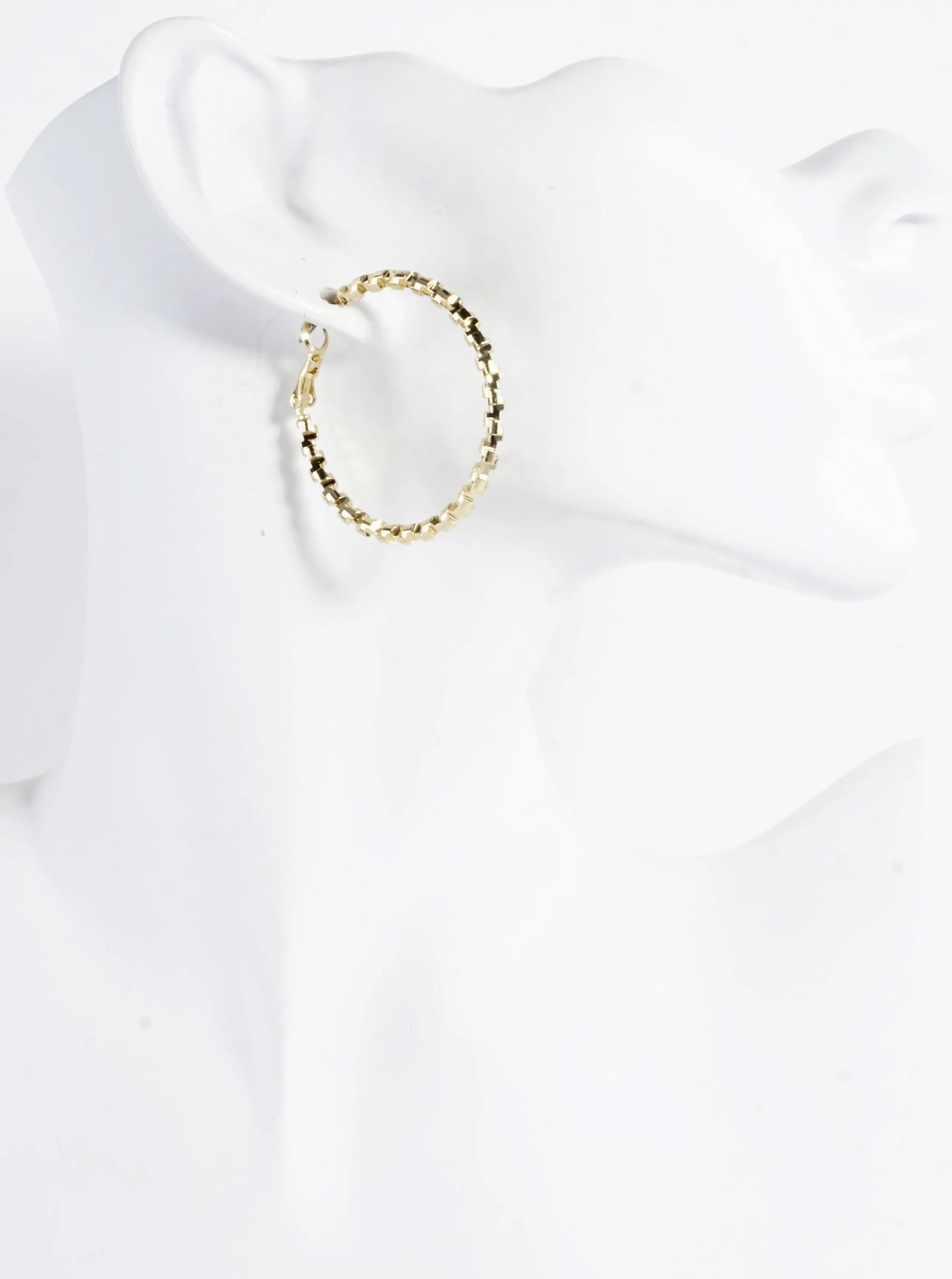 Twirl Texture Brass Hoop Earrings 1.5inch