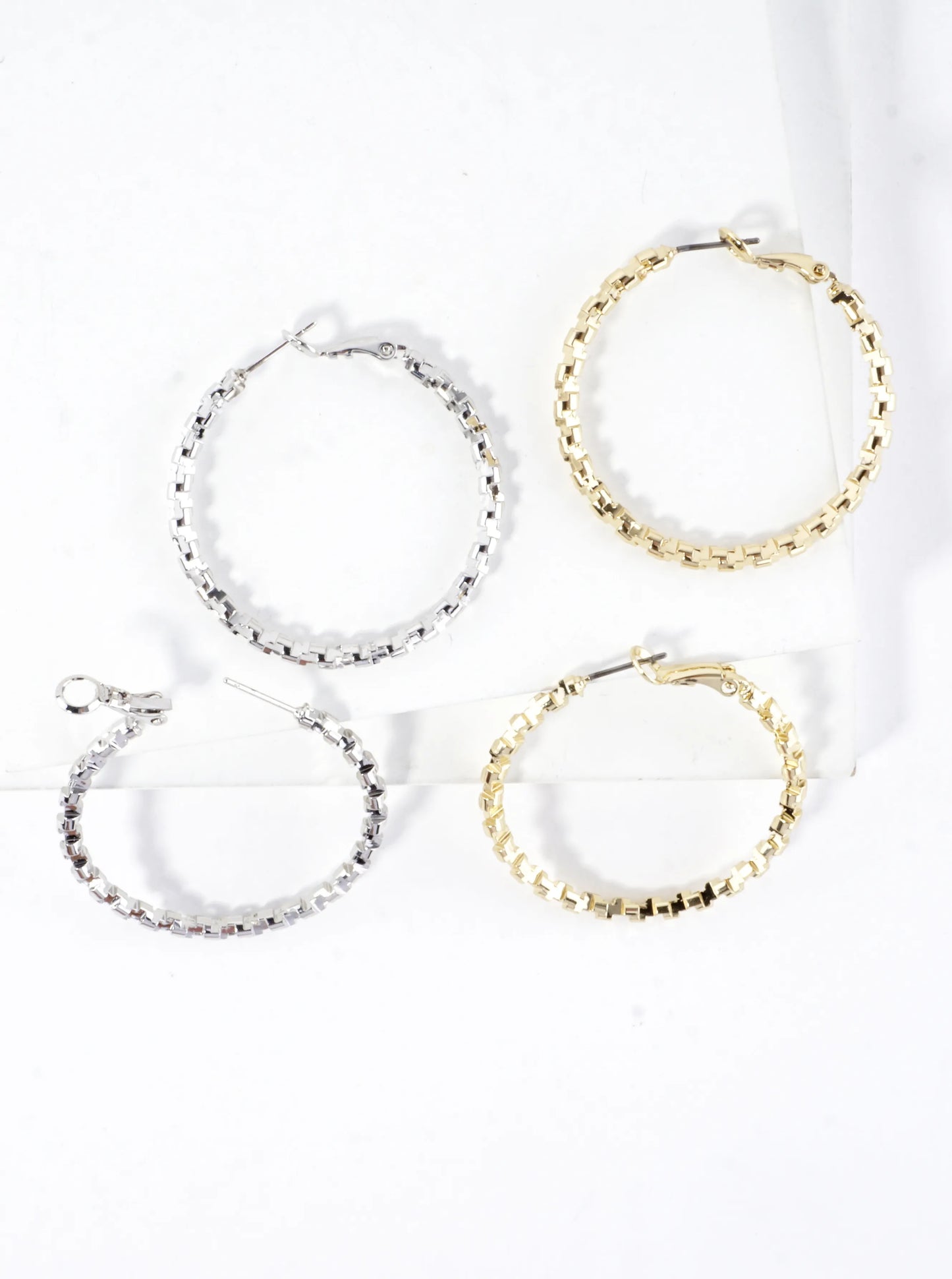 Twirl Texture Brass Hoop Earrings 1.5inch