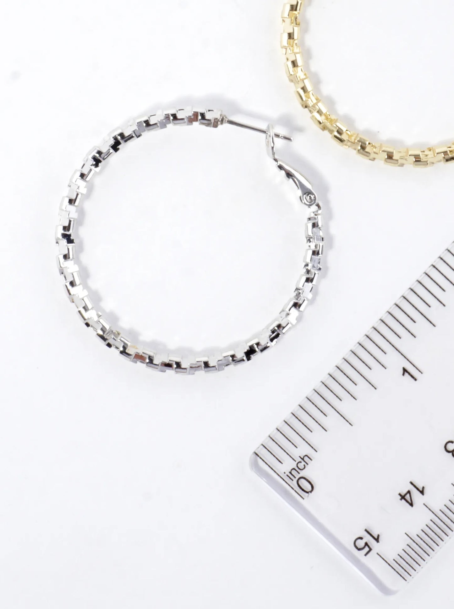 Twirl Texture Brass Hoop Earrings 1.5inch