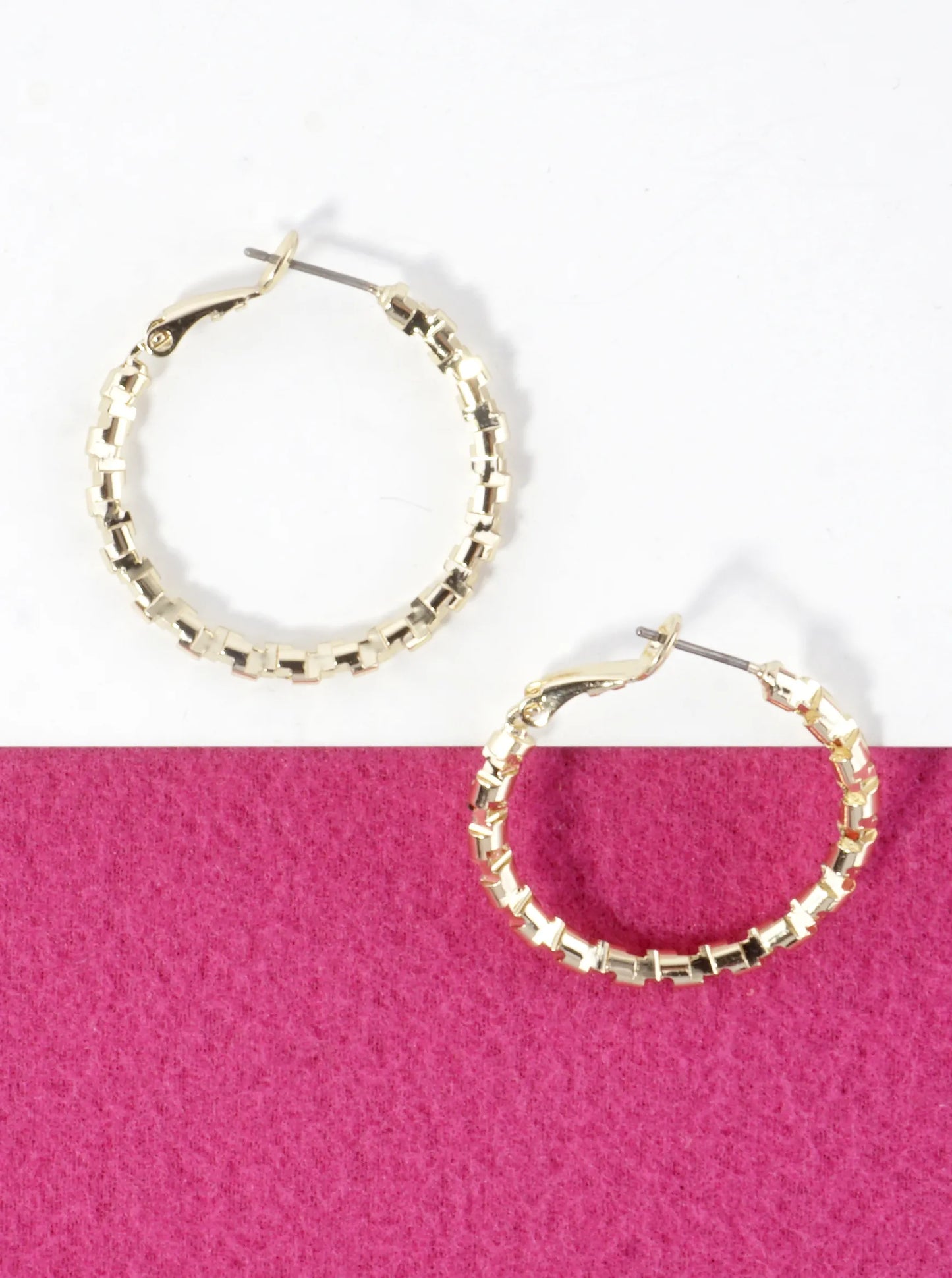 Twirl Texture Brass Hoop Earrings 1inch