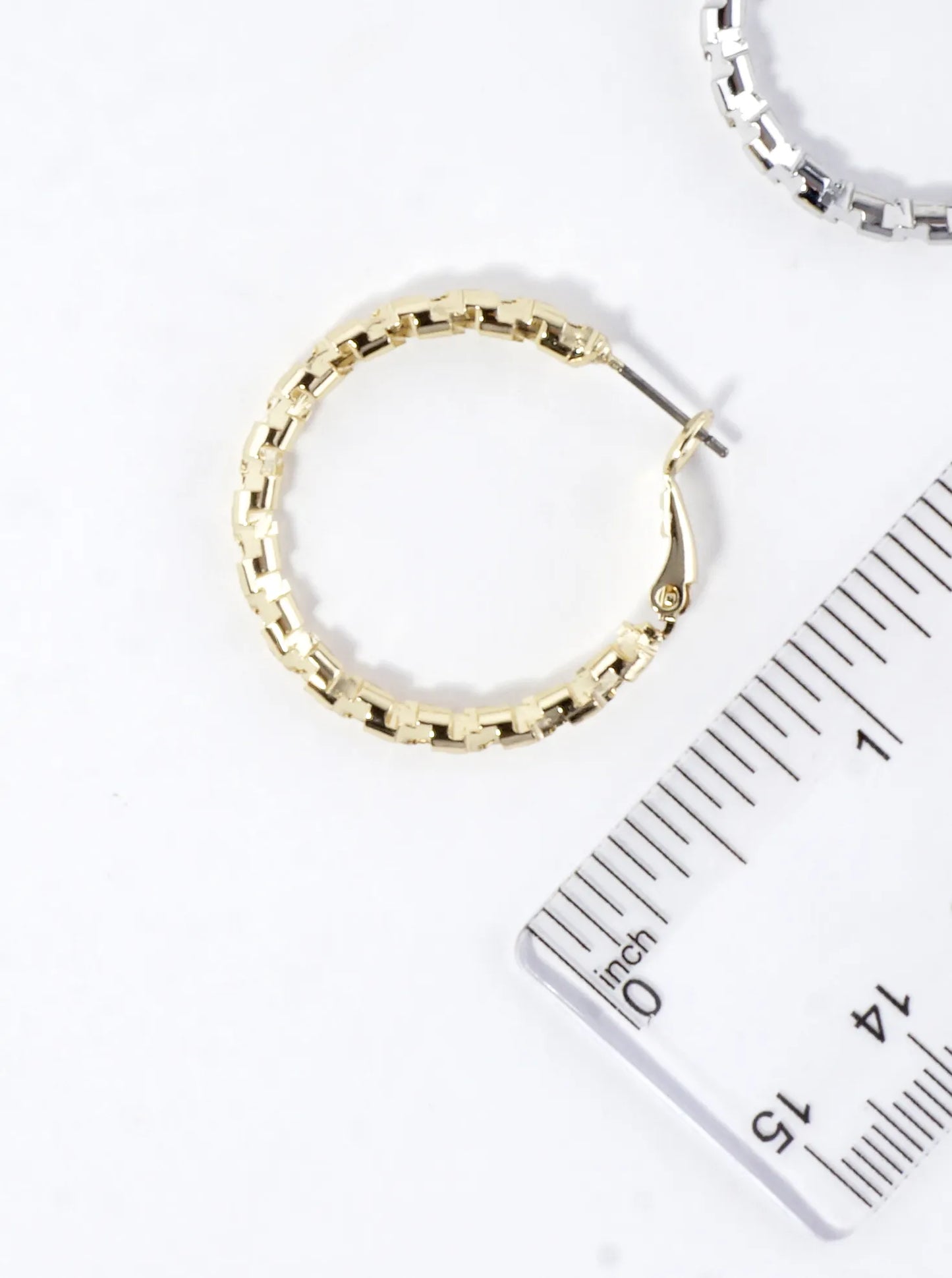 Twirl Texture Brass Hoop Earrings 1inch