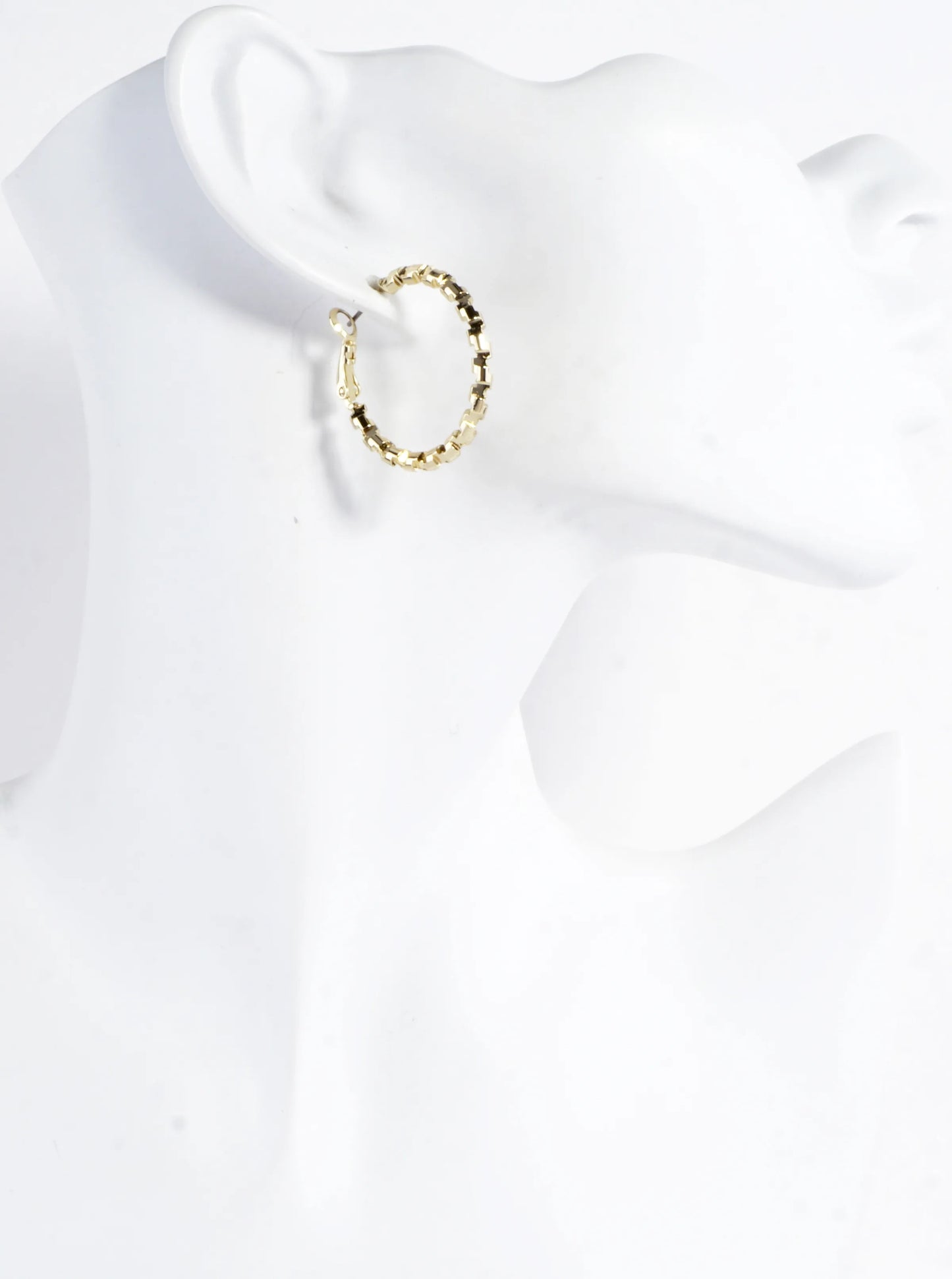 Twirl Texture Brass Hoop Earrings 1inch