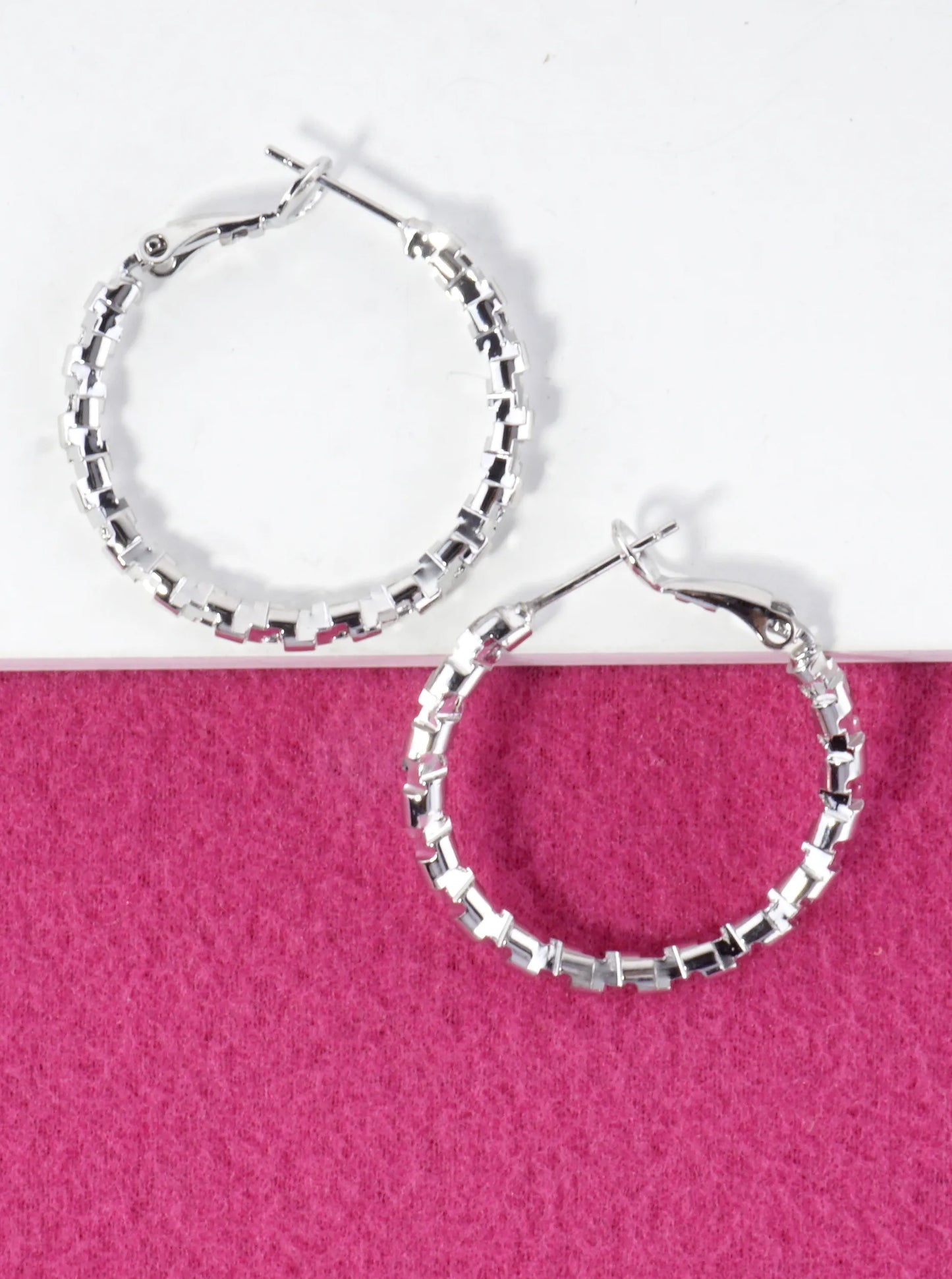 Twirl Texture Brass Hoop Earrings 1inch