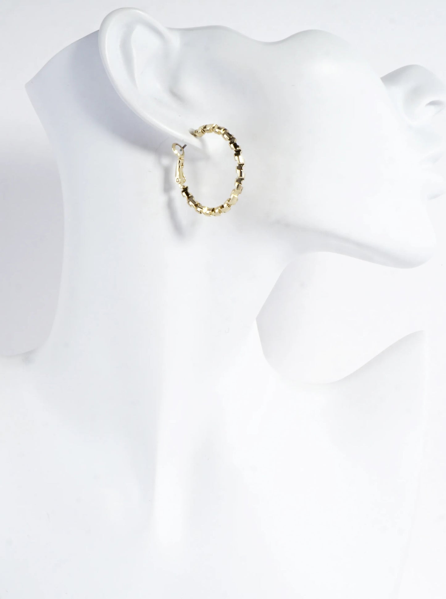 Twirl Texture Brass Hoop Earrings 1inch