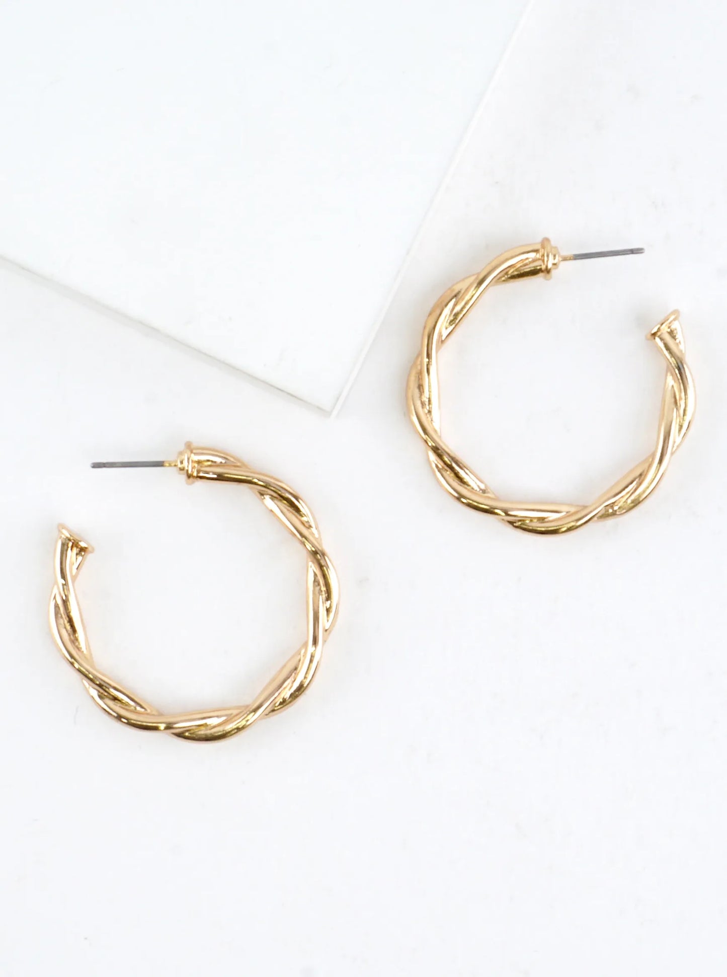 Twist Brass Wire Hoop Earrings