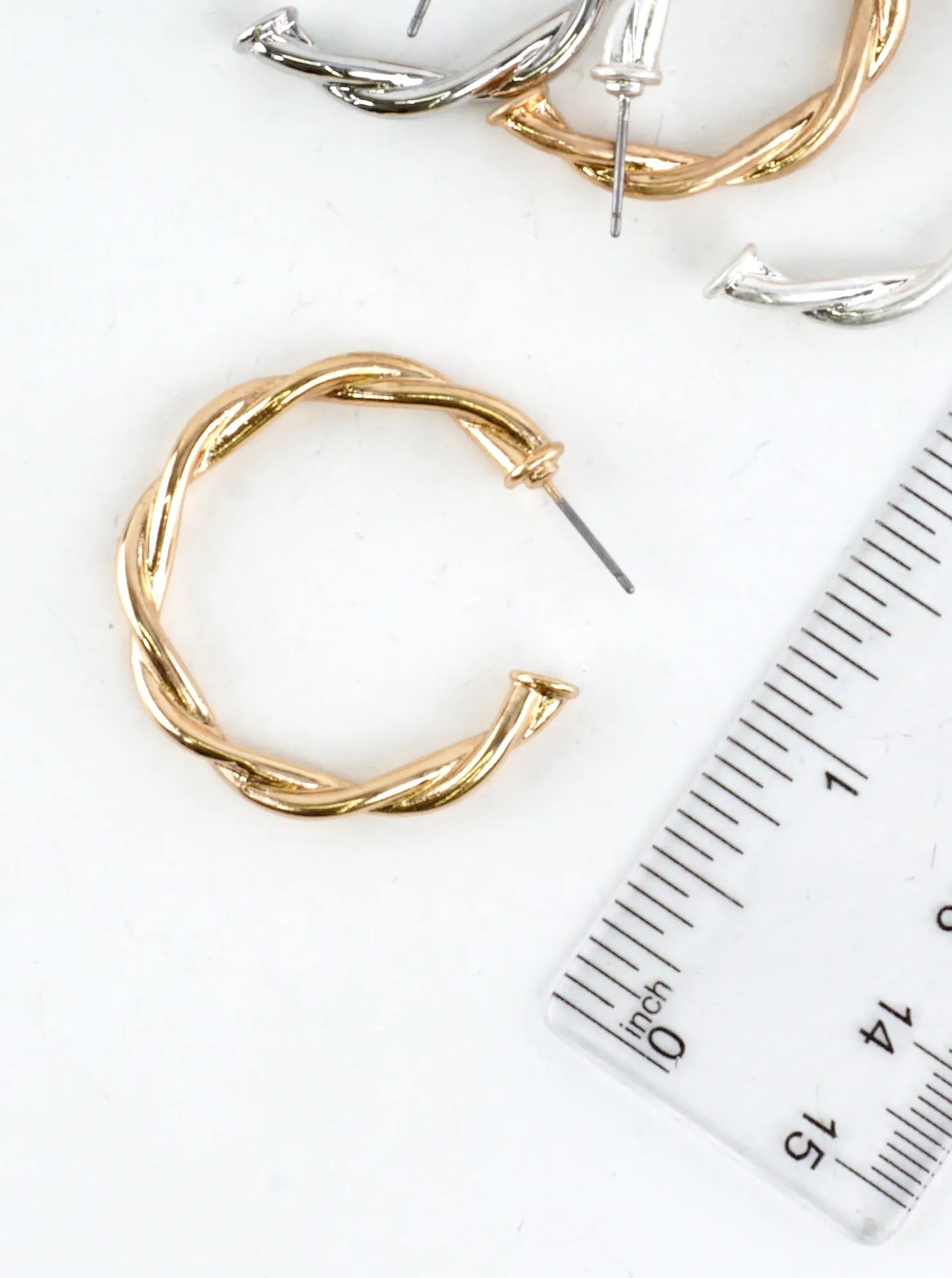 Twist Brass Wire Hoop Earrings