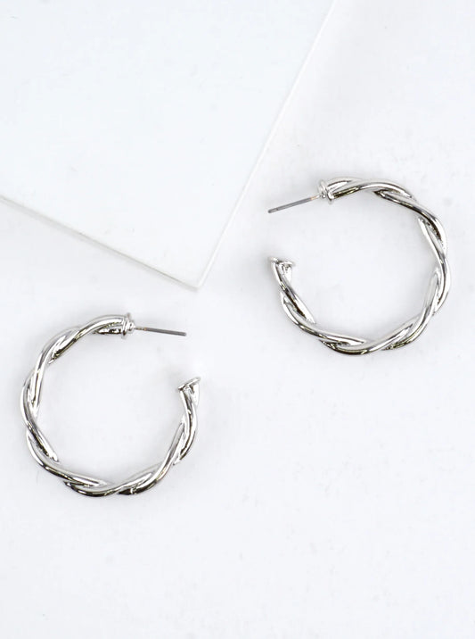 Twist Brass Wire Hoop Earrings