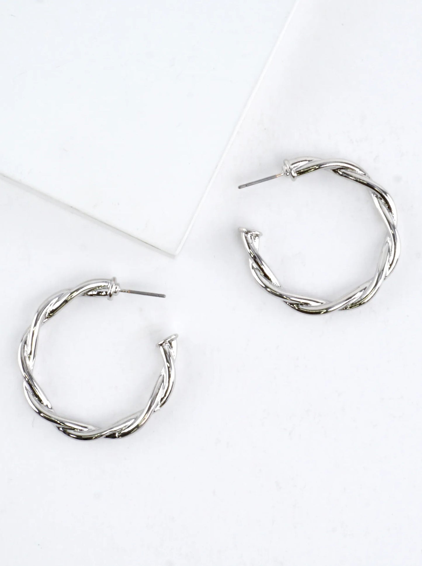 Twist Brass Wire Hoop Earrings