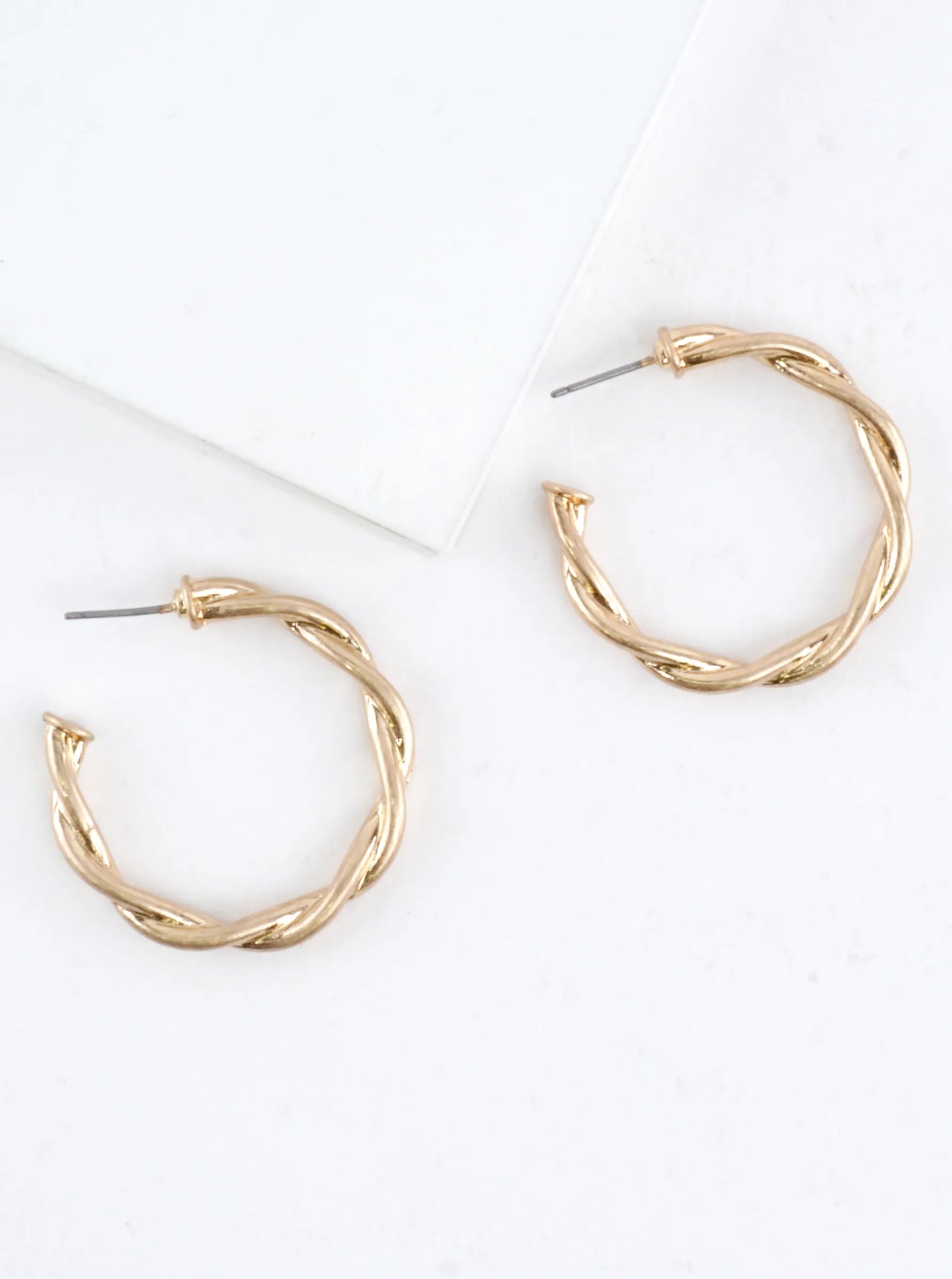 Twist Brass Wire Hoop Earrings