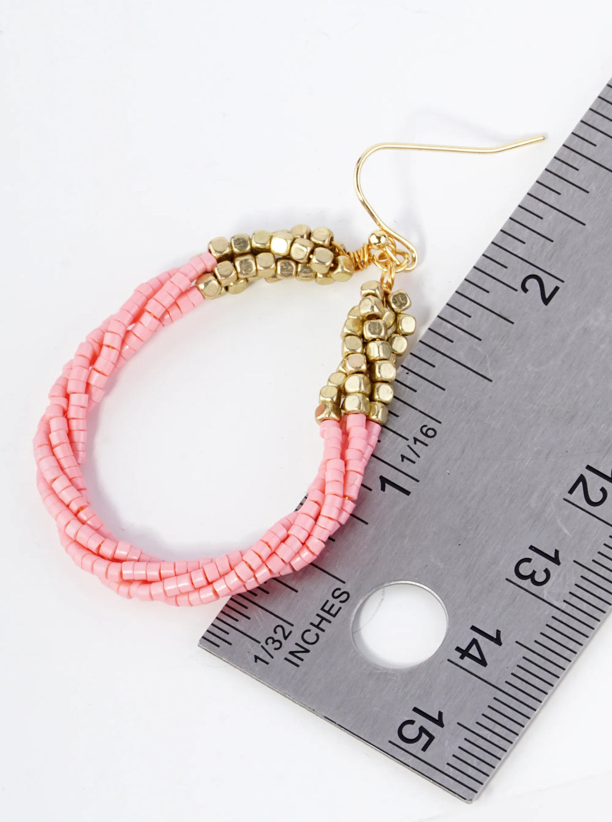 Twist Seed Beaded Teardrop Dangle Drop Earrings