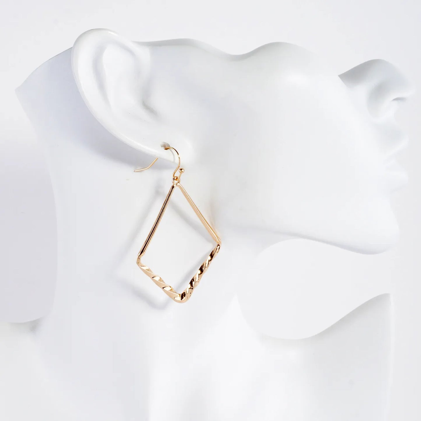 Twisted Accent Diamond-Shaped Dangle Earrings