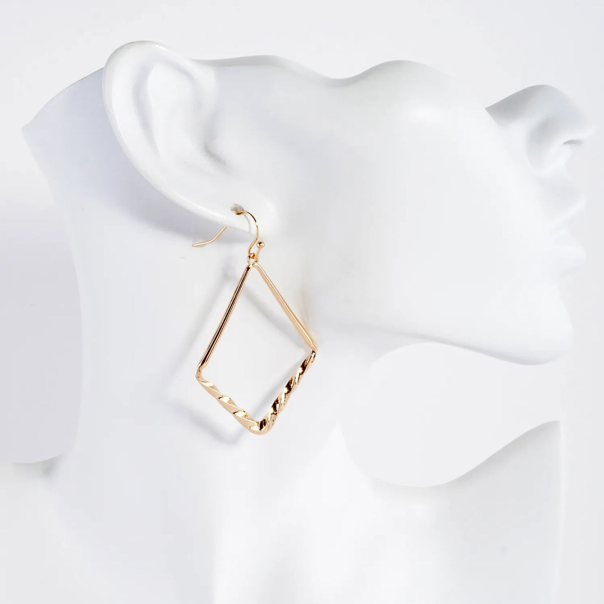 Twisted Accent Diamond-Shaped Dangle Earrings