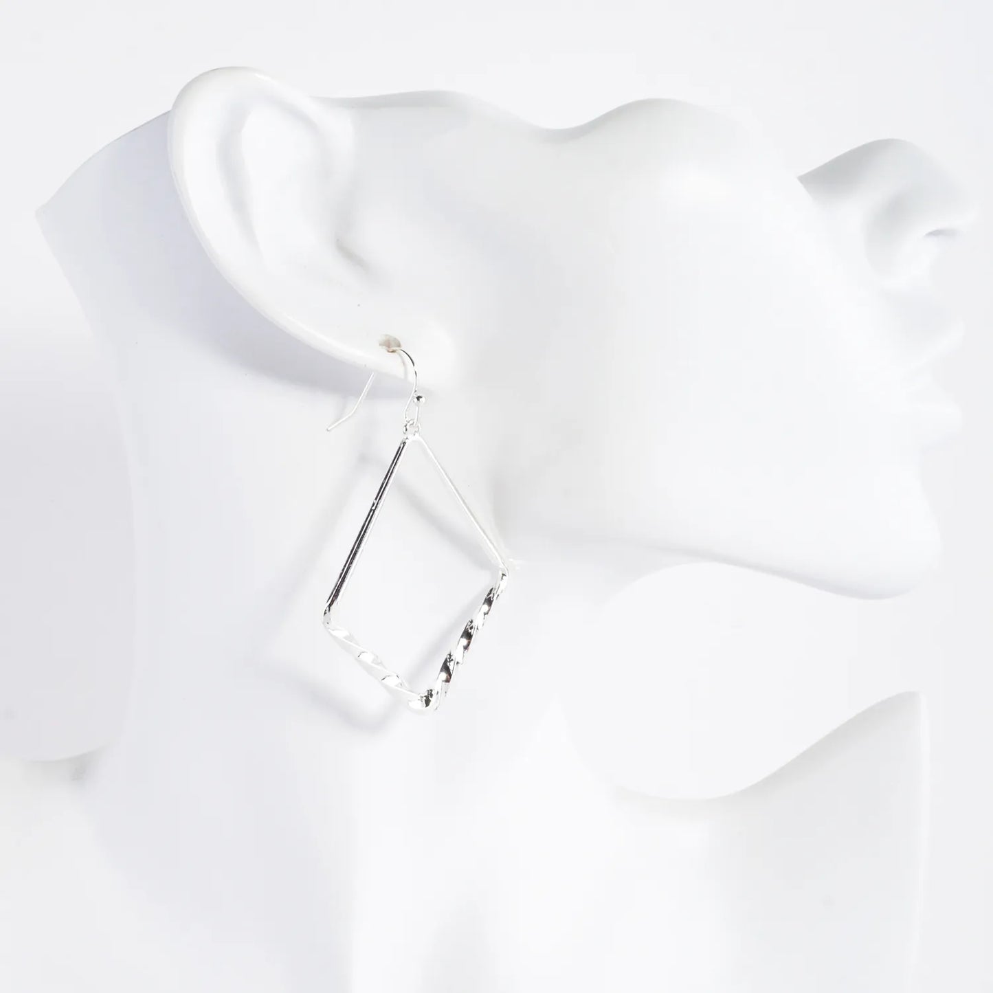 Twisted Accent Diamond-Shaped Dangle Earrings