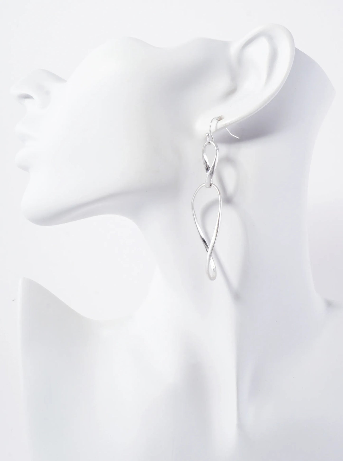 Twisted Brass Linear Drop Earrings
