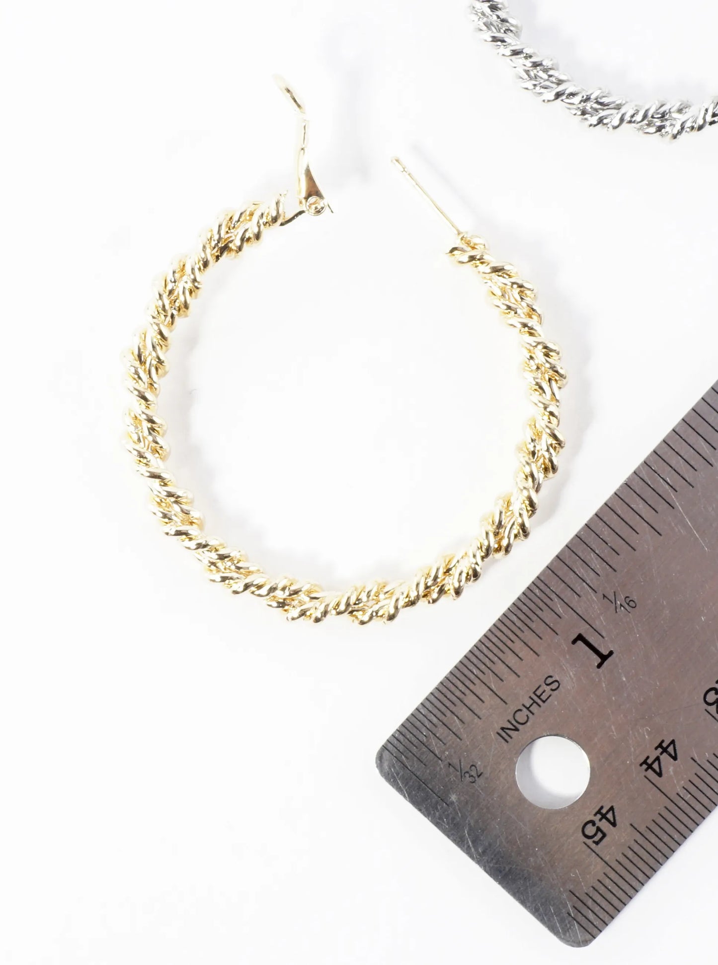 Twisted Brass Wire 2 Inch Hoop Earrings
