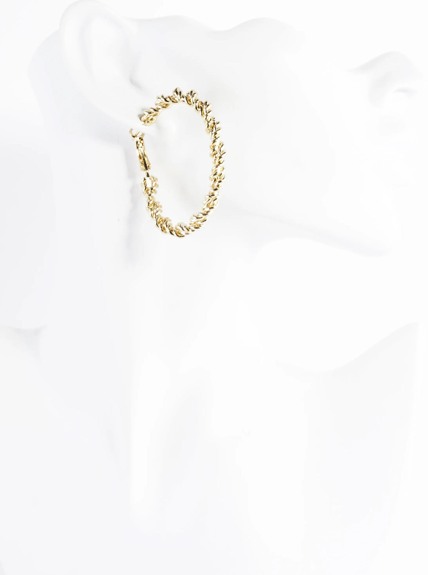 Twisted Brass Wire 2 Inch Hoop Earrings