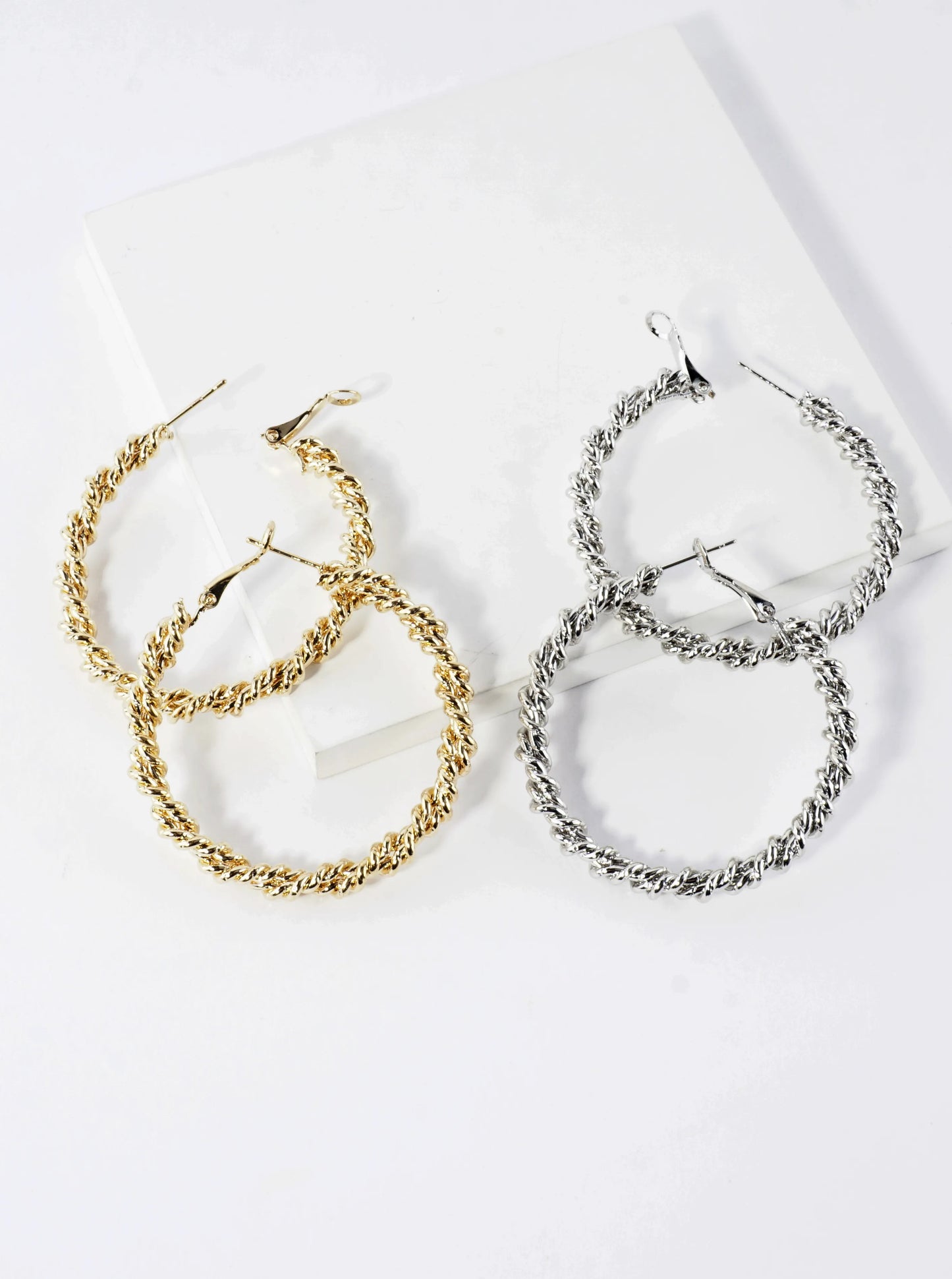 Twisted Brass Wire 2 Inch Hoop Earrings