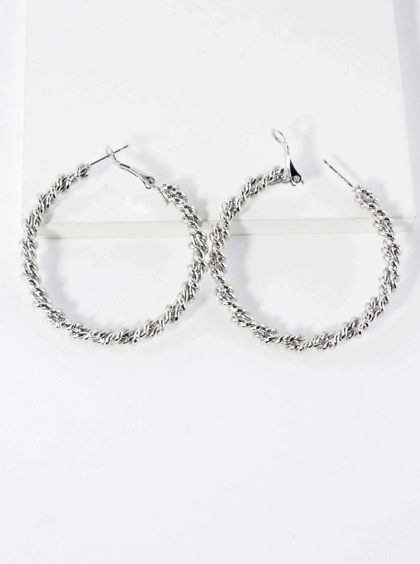 Twisted Brass Wire 2 Inch Hoop Earrings