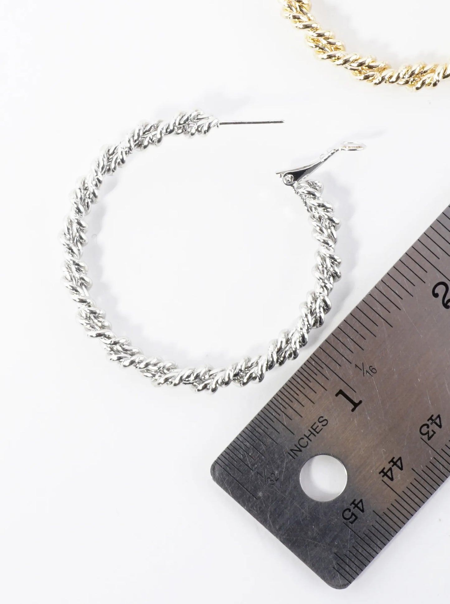Twisted Brass Wire 2 Inch Hoop Earrings