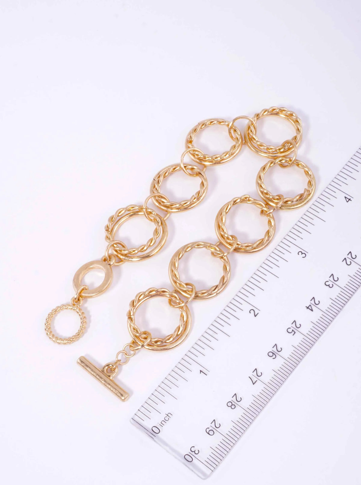 Twisted Double Circle Worn Toggle Bracelet