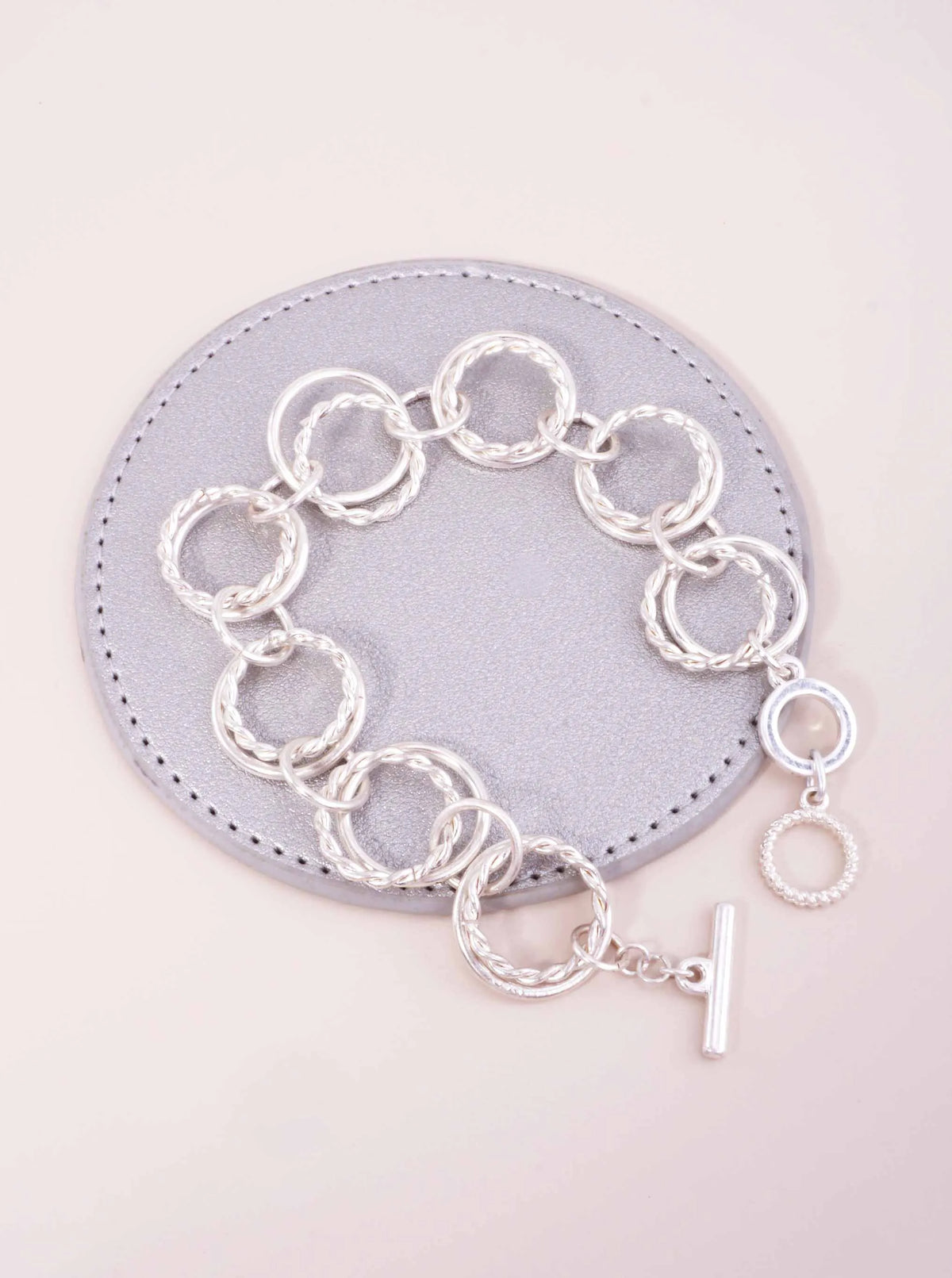 Twisted Double Circle Worn Toggle Bracelet
