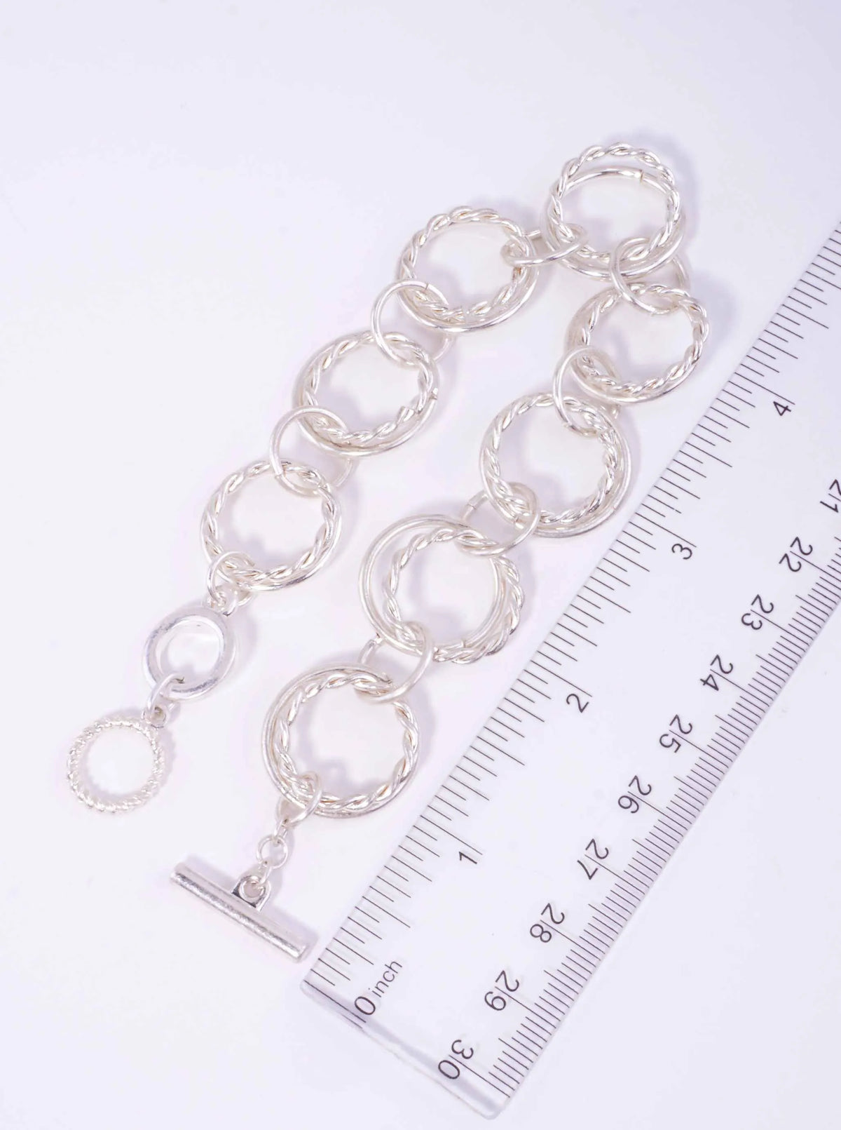 Twisted Double Circle Worn Toggle Bracelet