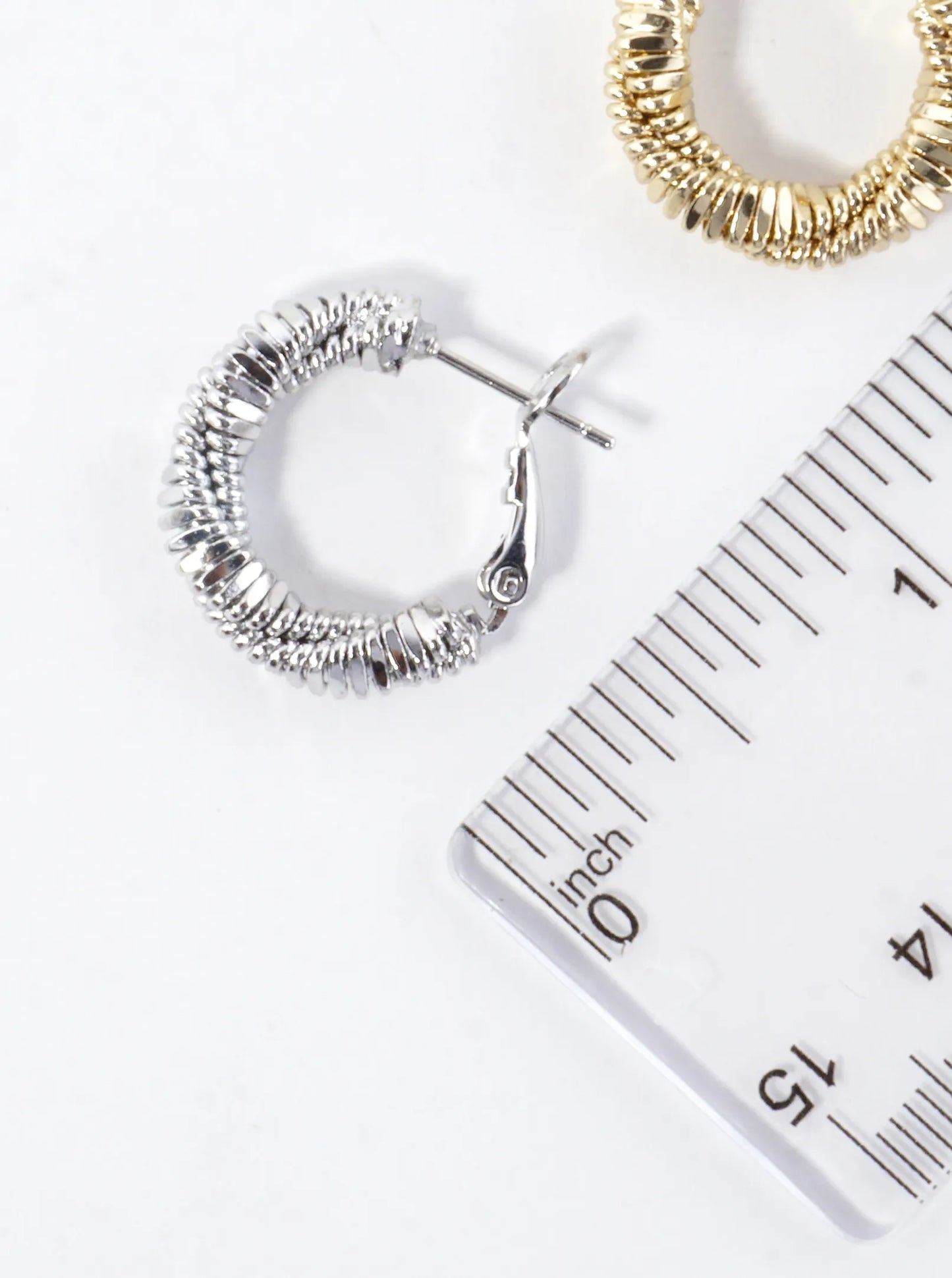 Twisted Strands Texture Brass Hoop Earrings 0.75in