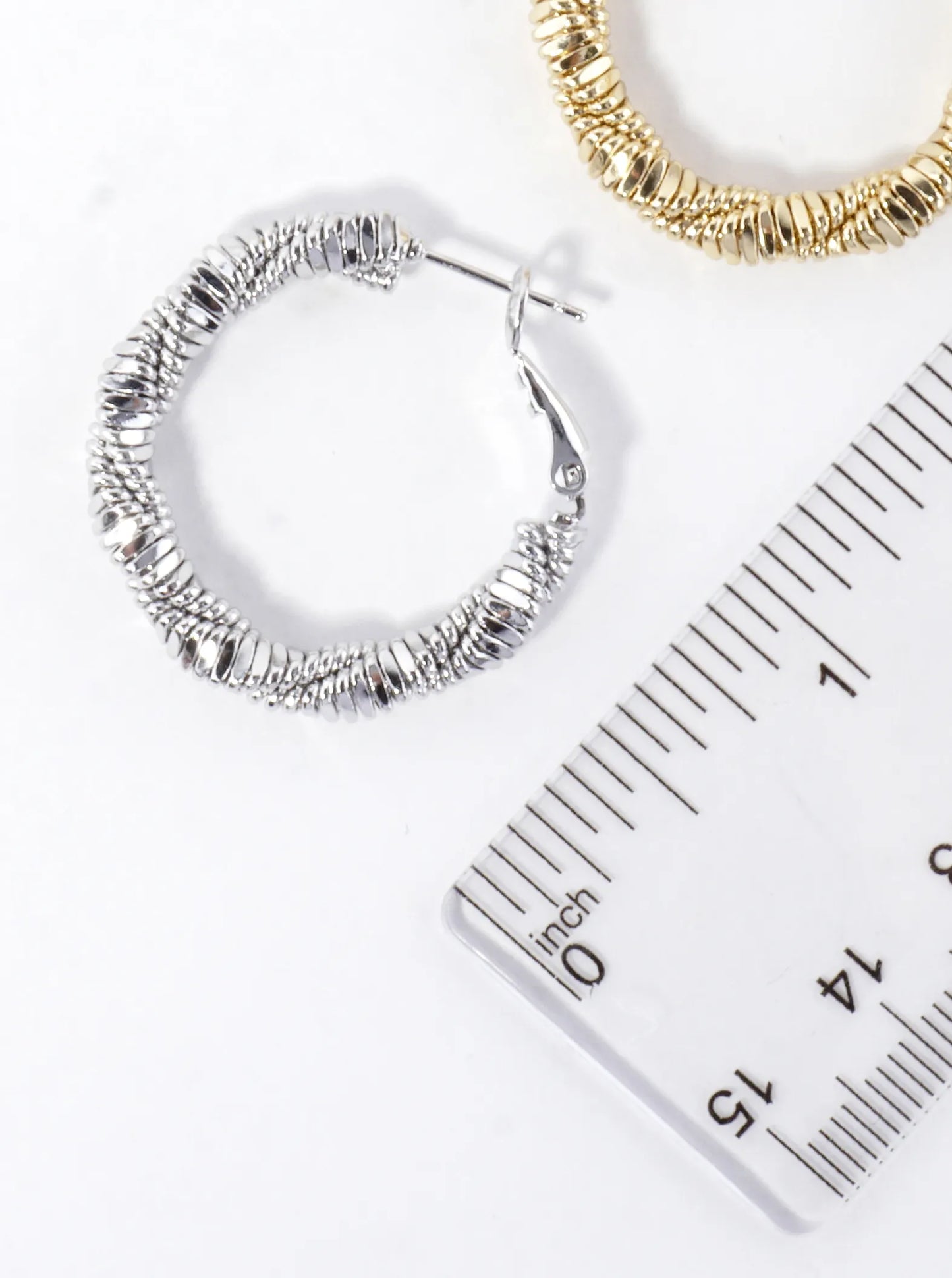 Twisted Strands Texture Brass Hoop Earrings 1inch