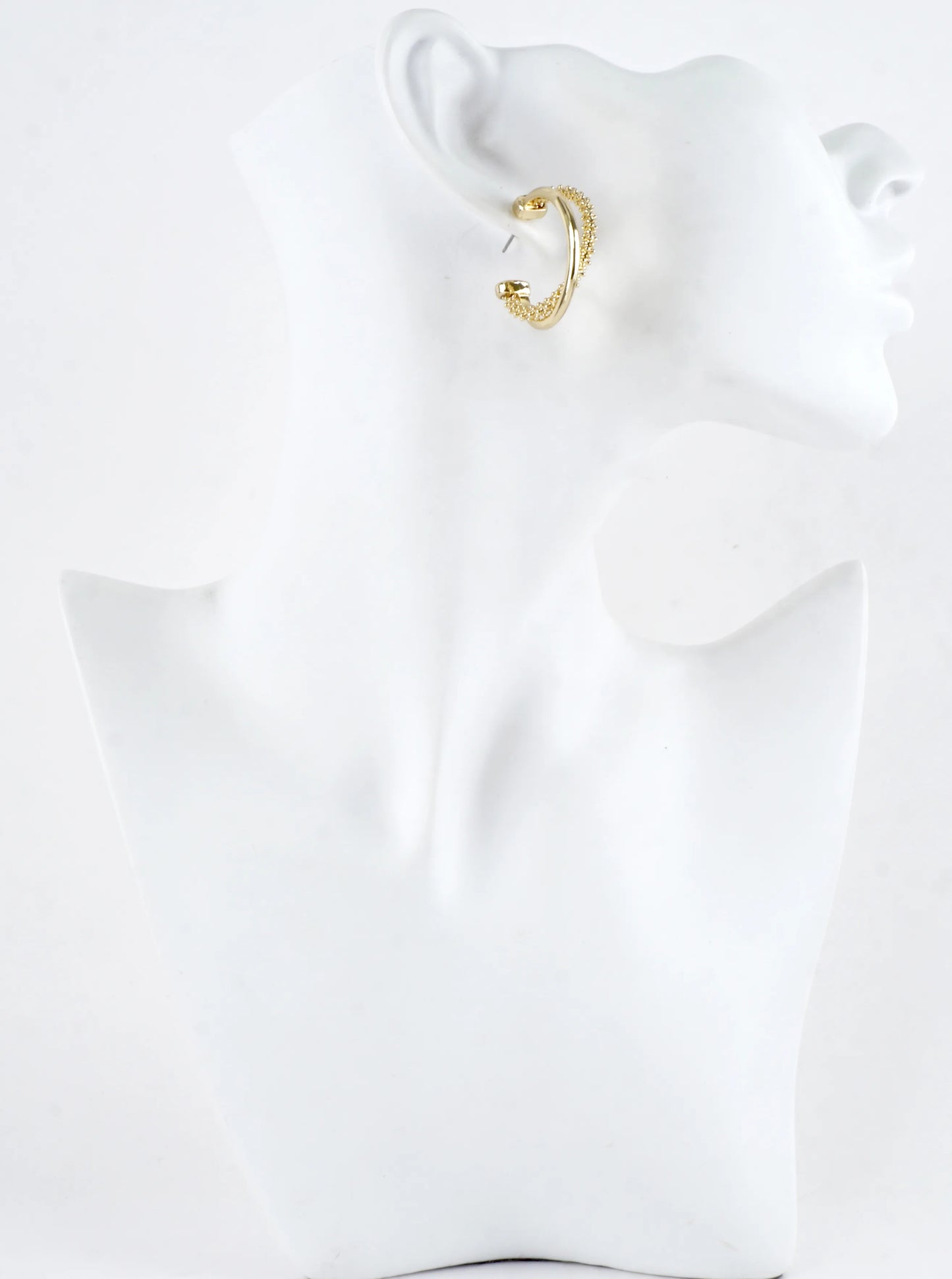 Two Texture Twist Hoop Earrings