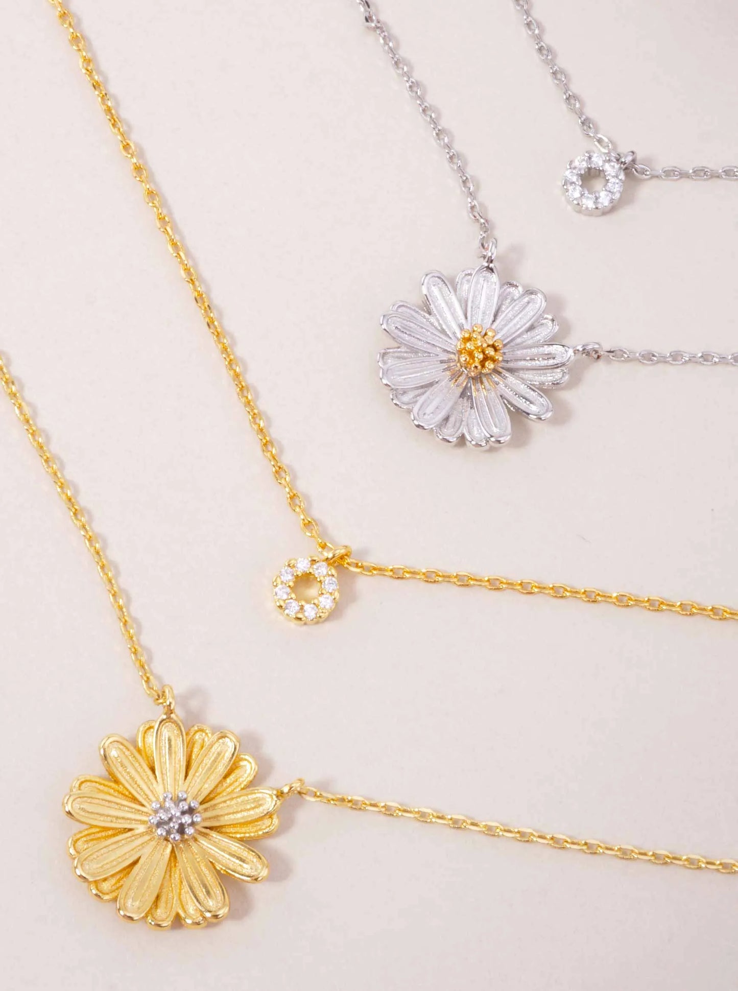 Two-Tone Flower 18K-Gold-Dipped Layered Necklace