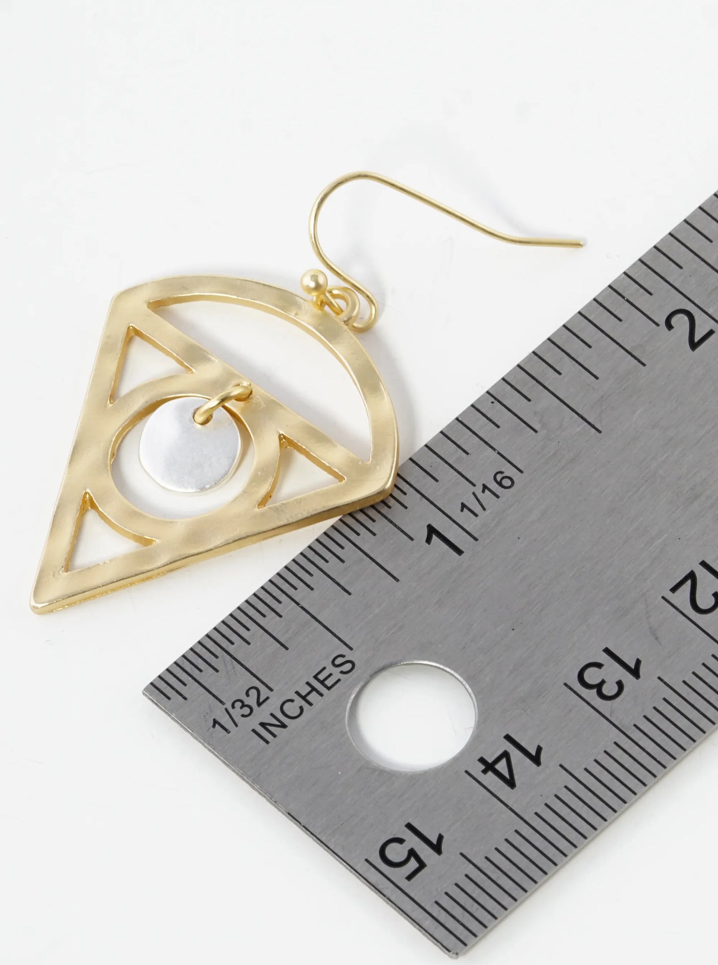 Two-Tone Geometric Shape Dangle Drop Earrings