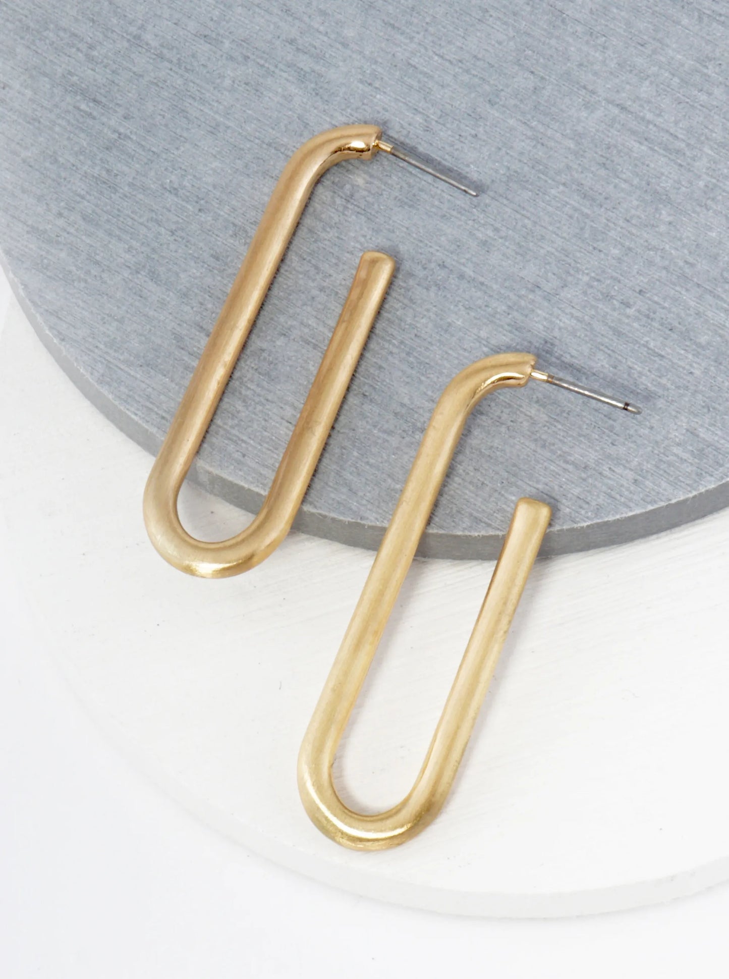 U Shape 45mm Geometric Metal Open Hoop Earrings