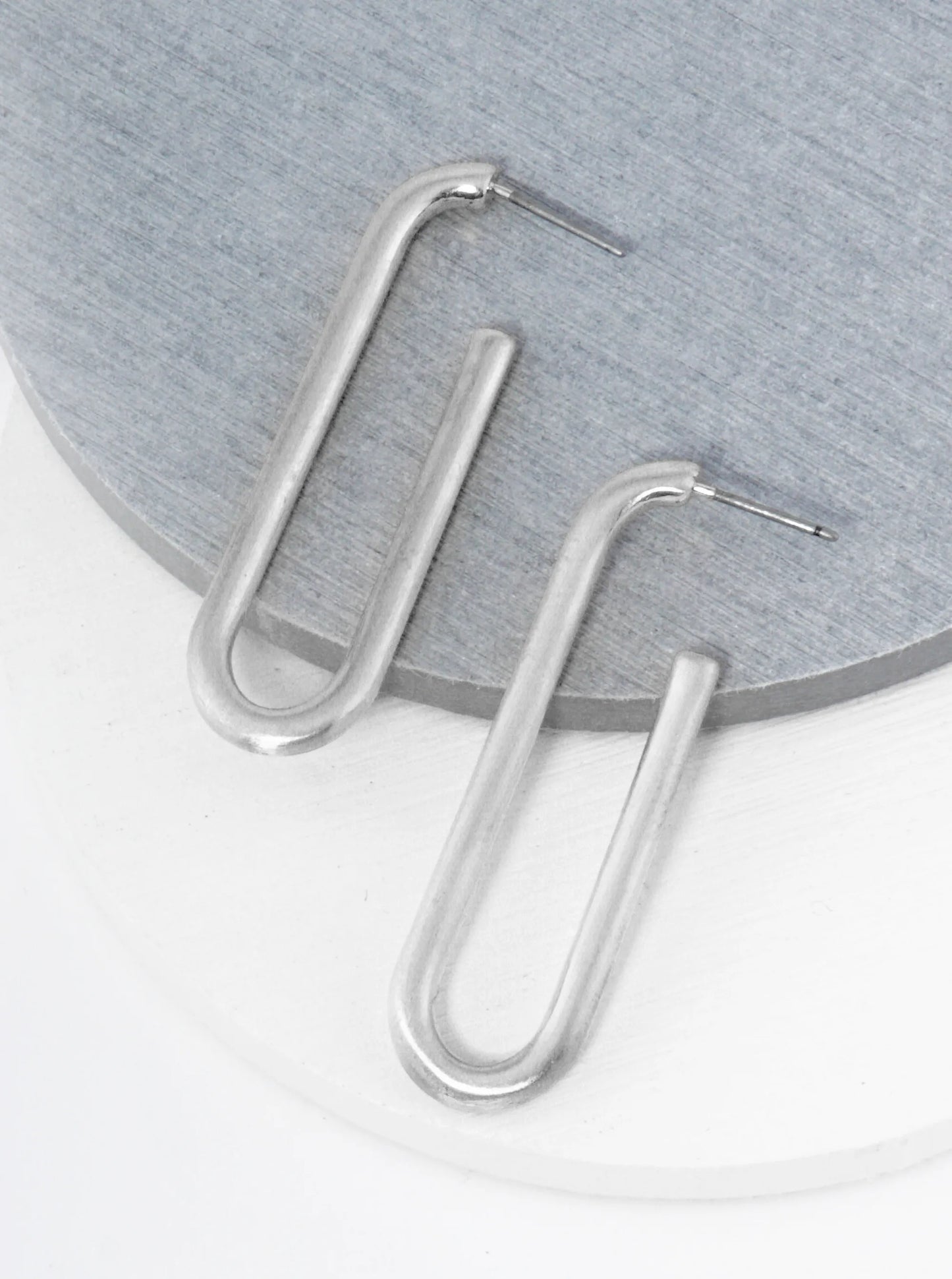 U Shape 45mm Geometric Metal Open Hoop Earrings