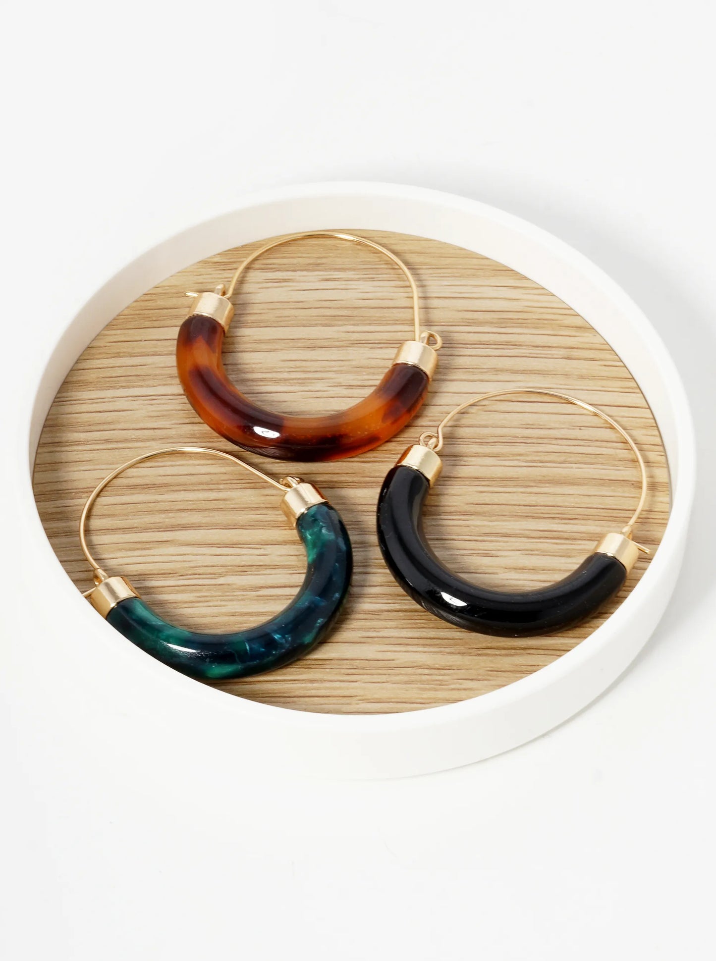 U Shape Acetate Drop Earrings