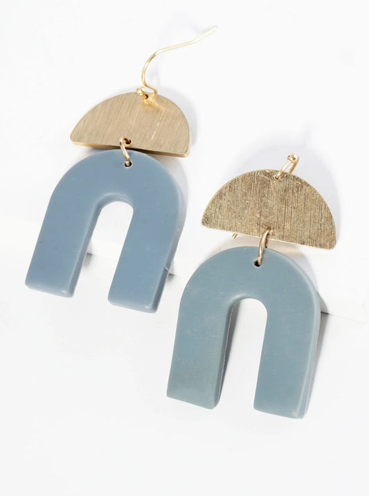 U Shaped Clay Drop Geometric Dangle Earrings