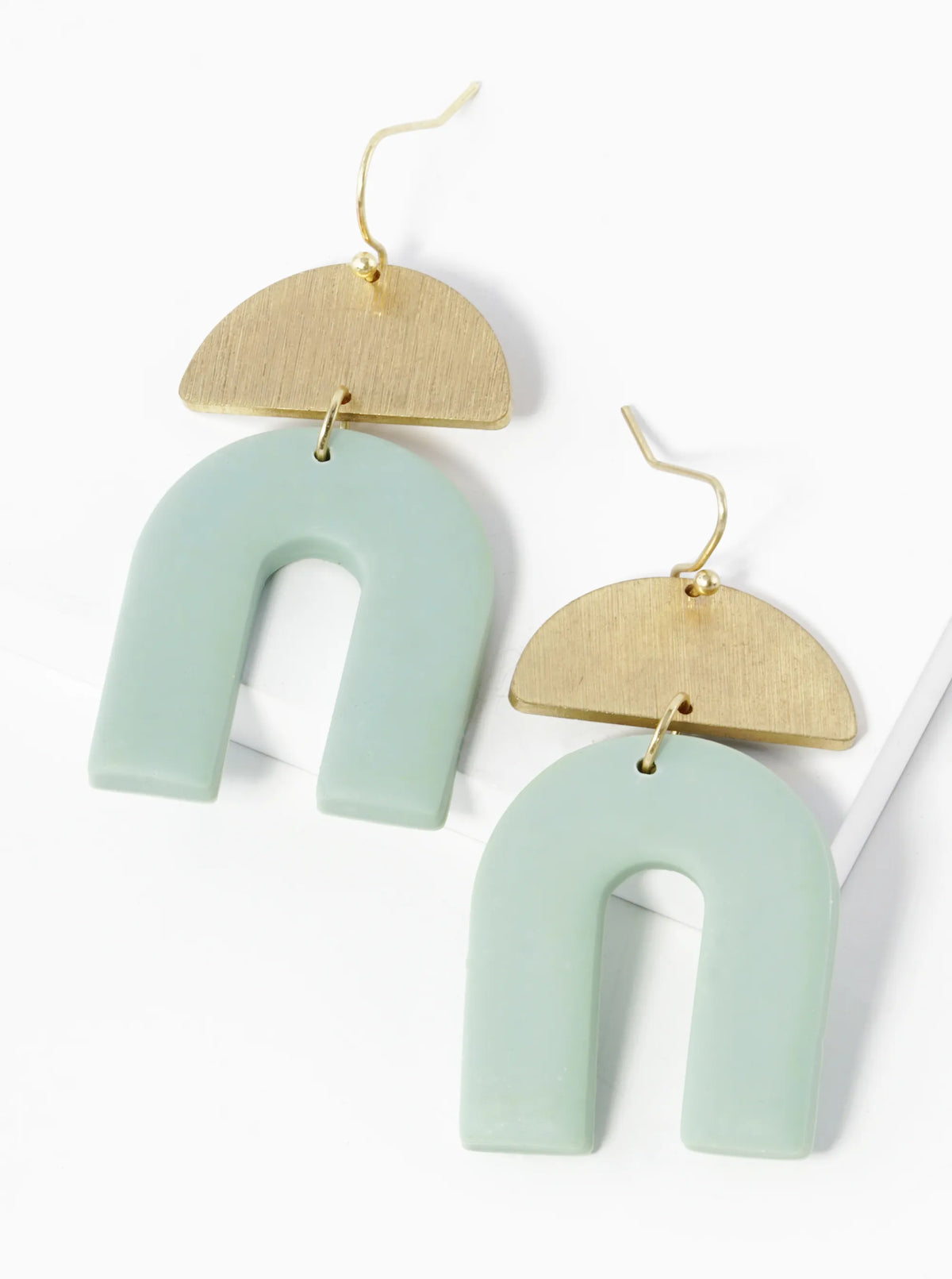U Shaped Clay Drop Geometric Dangle Earrings