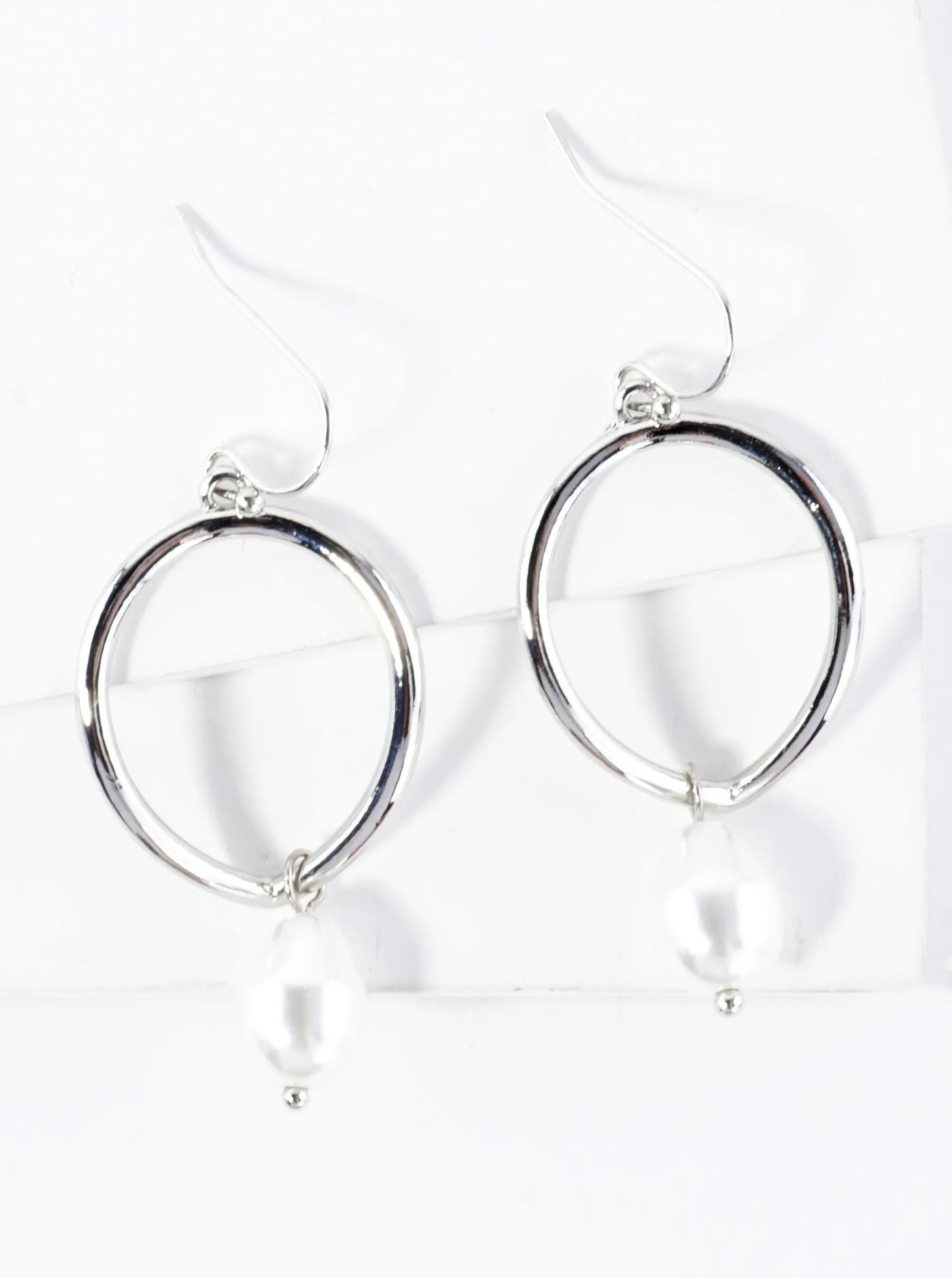 Upside Down Teardrop Pearl Dangle Earrings