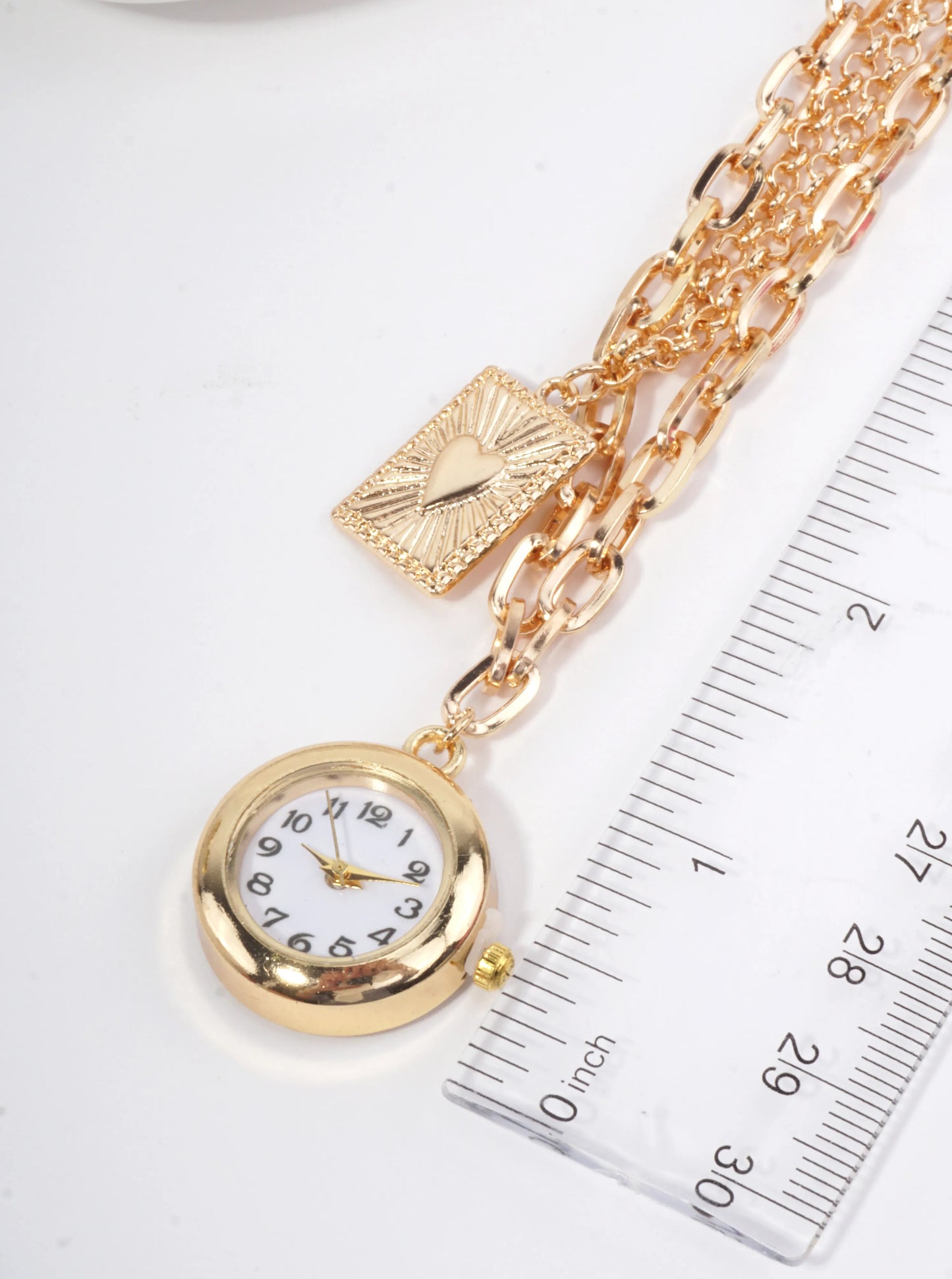 Vintage Layered Functioning Watch Pendant Necklace