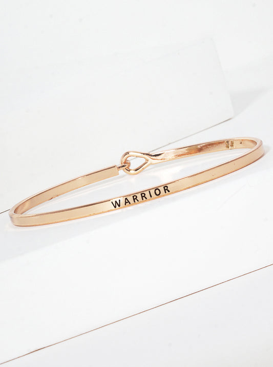 Warrior Engraved Inspirational Bangle Bracelet