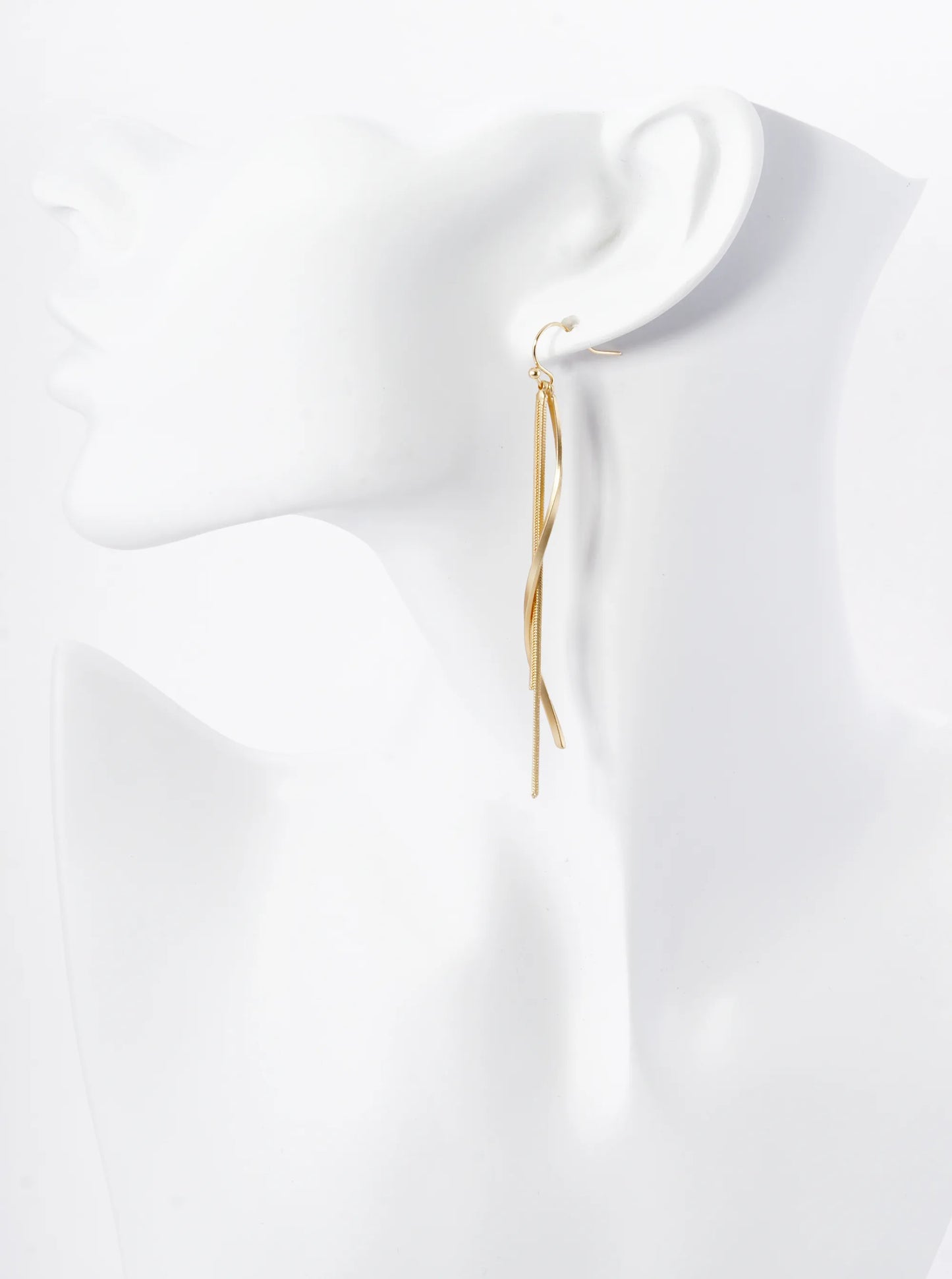 Wavy Bar Chain Drop Minimalist Dangle Earrings