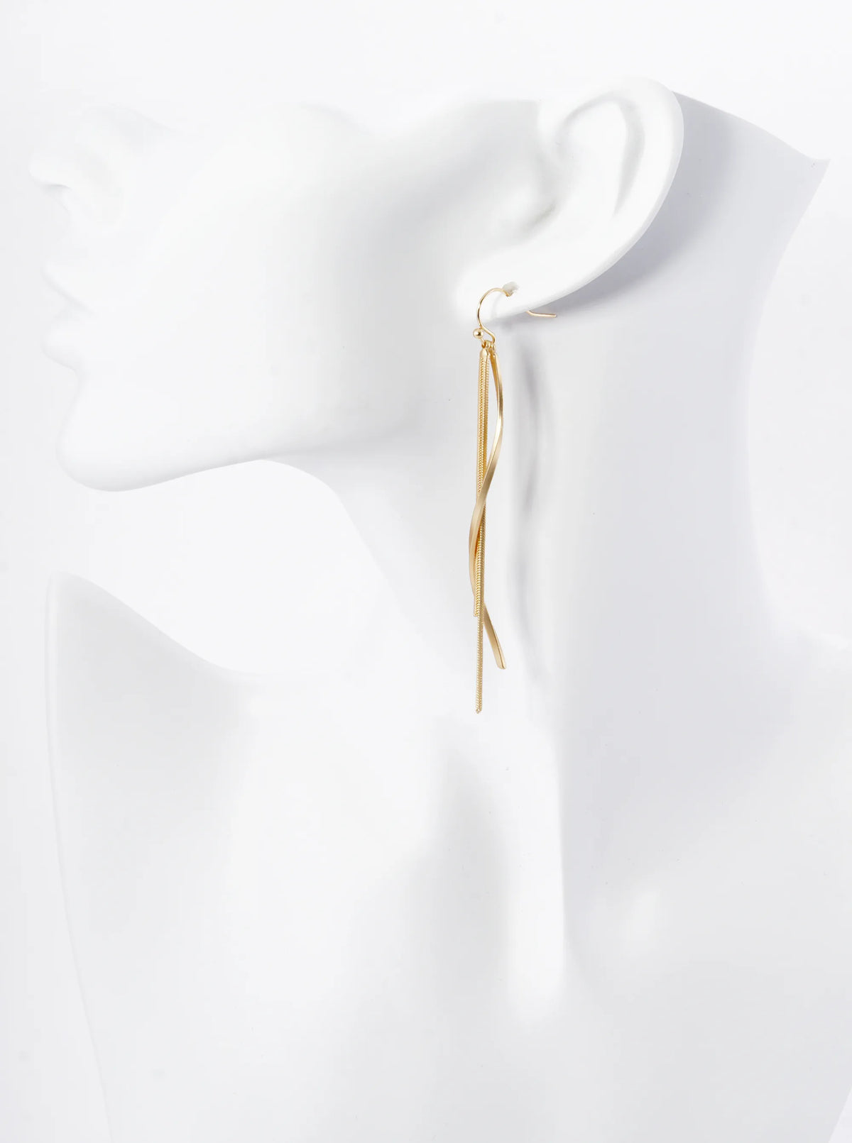 Wavy Bar Chain Drop Minimalist Dangle Earrings