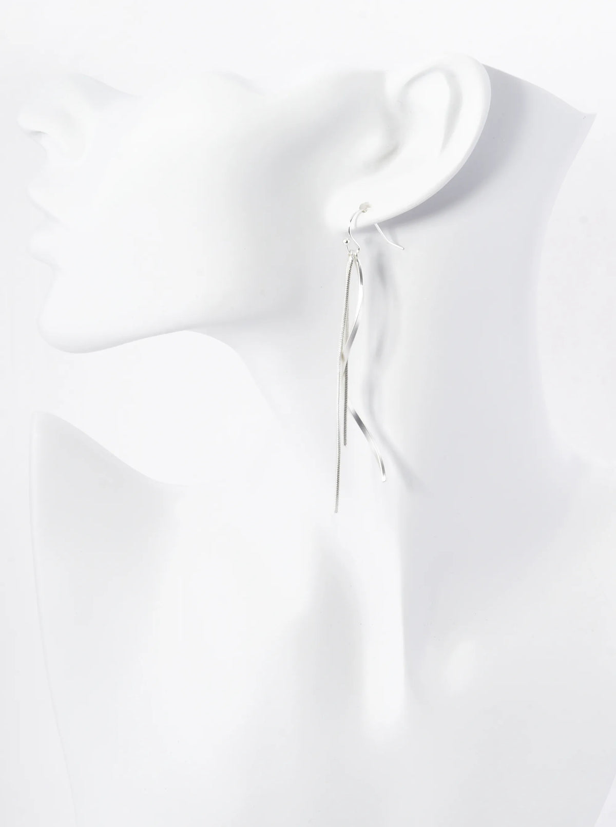 Wavy Bar Chain Drop Minimalist Dangle Earrings