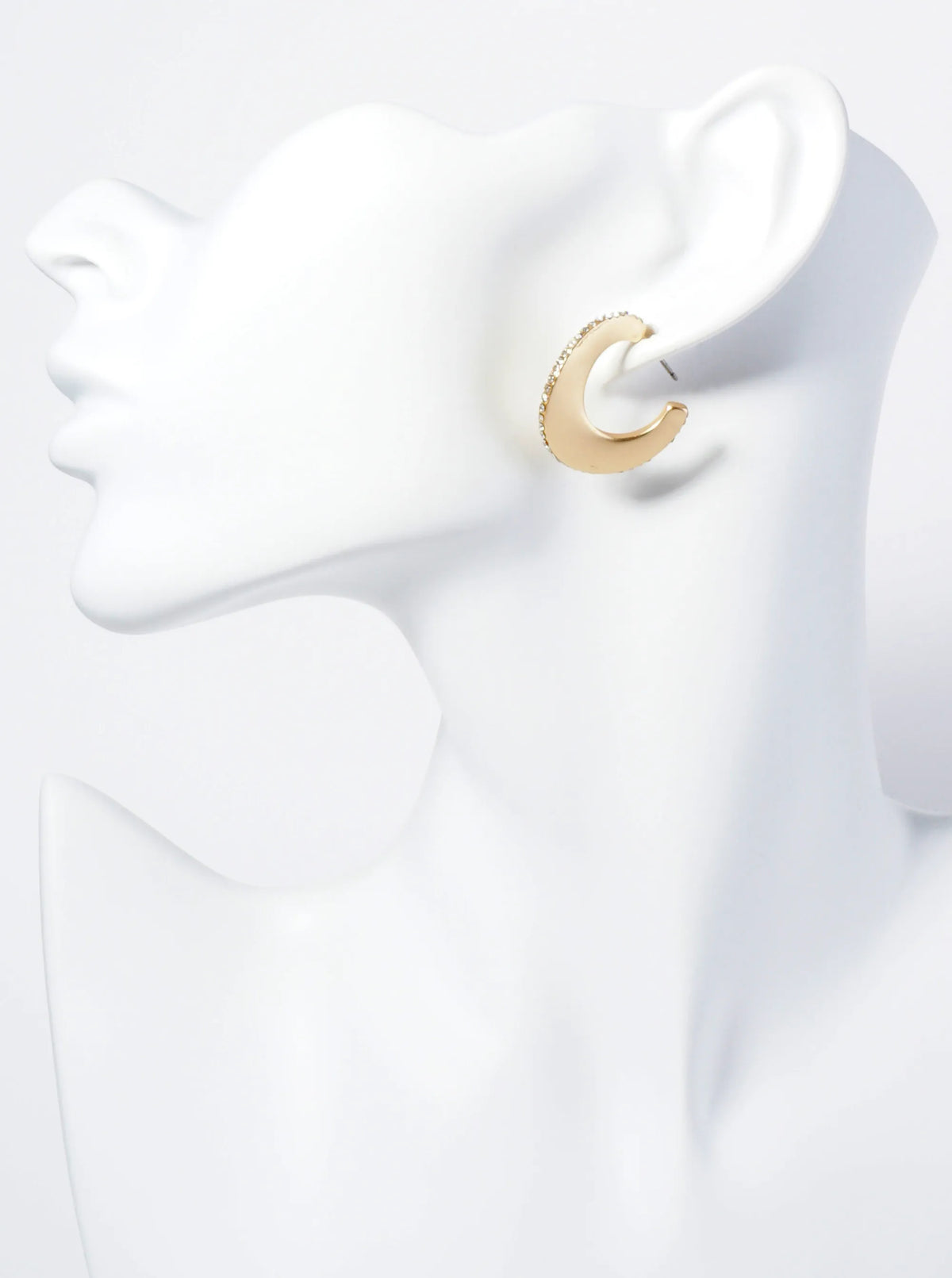 Wavy Hoop Earrings Embellished With Closely Set Stones