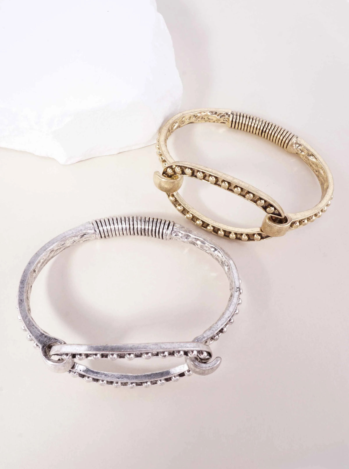 Western Geometric Oval Cuff Bangle Bracelet