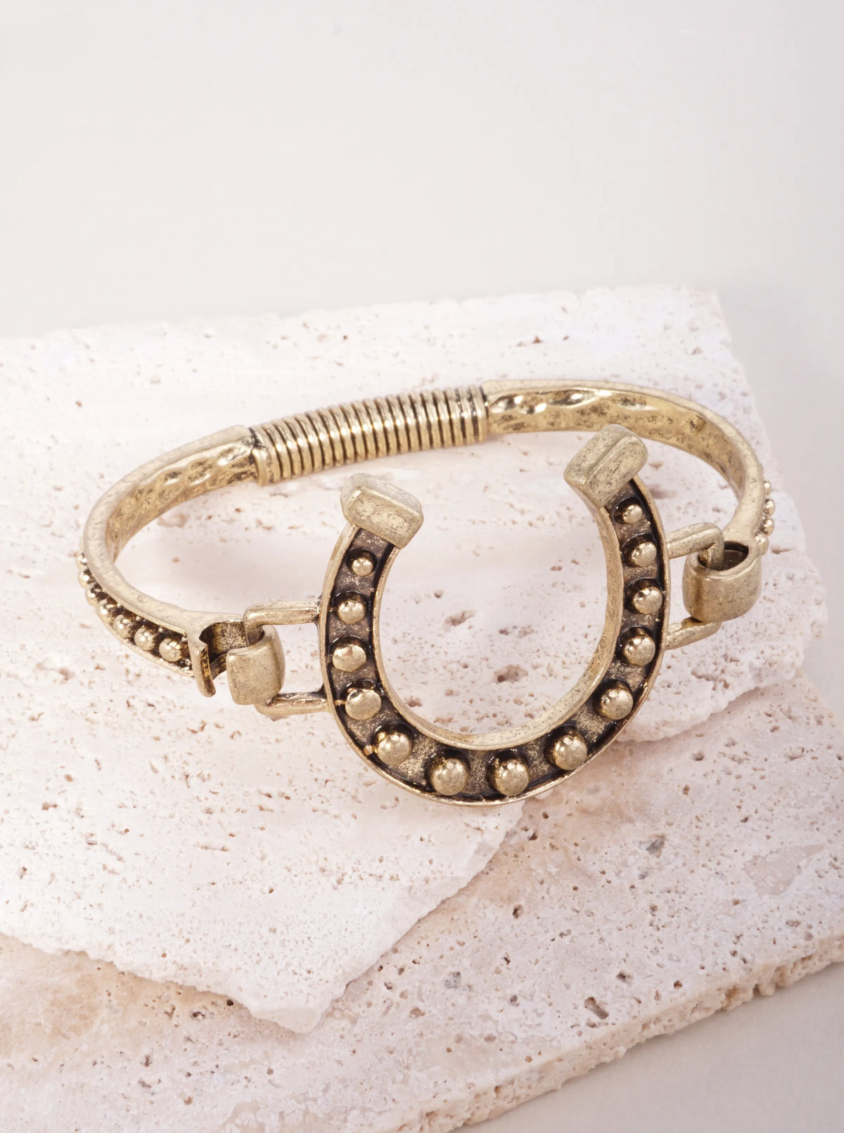 Western Oxidized Horseshoe Hook Closure Bracelet